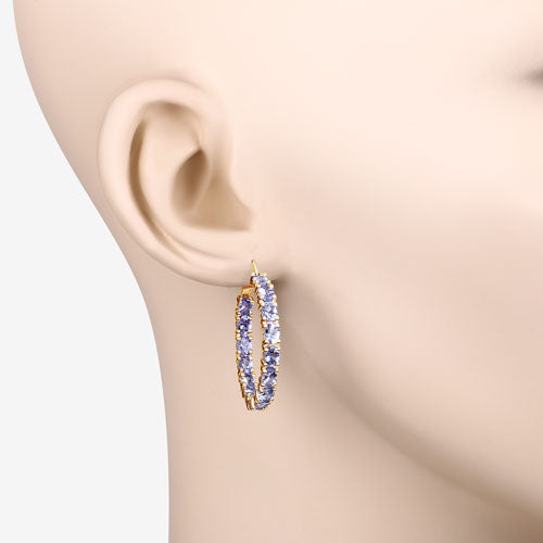5.10 Carat Genuine Tanzanite .925 Sterling Silver Earrings on sale at MyriadMart