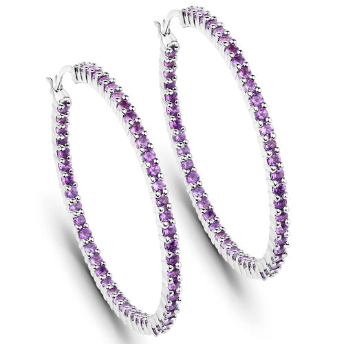 3.00 Carat Genuine Amethyst .925 Sterling Silver Earrings on sale at MyriadMart
