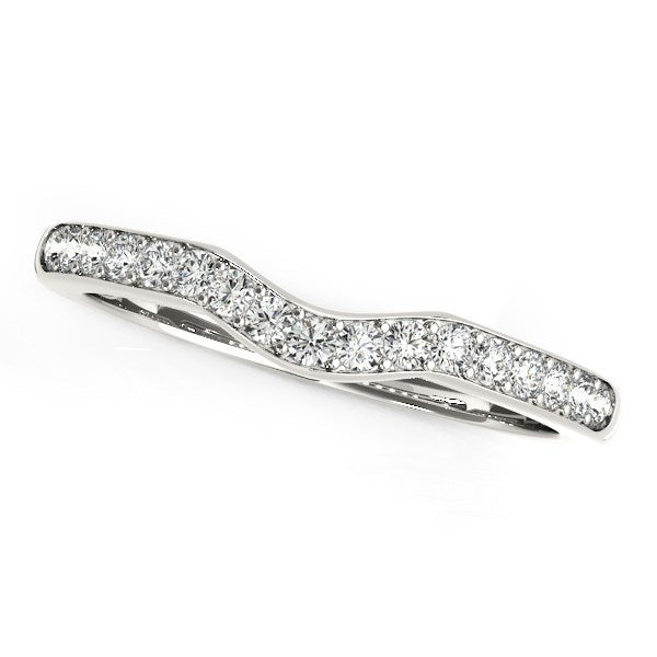 14k White Gold Curved Style Wedding Ring 1/4 cttw on sale at MyriadMart