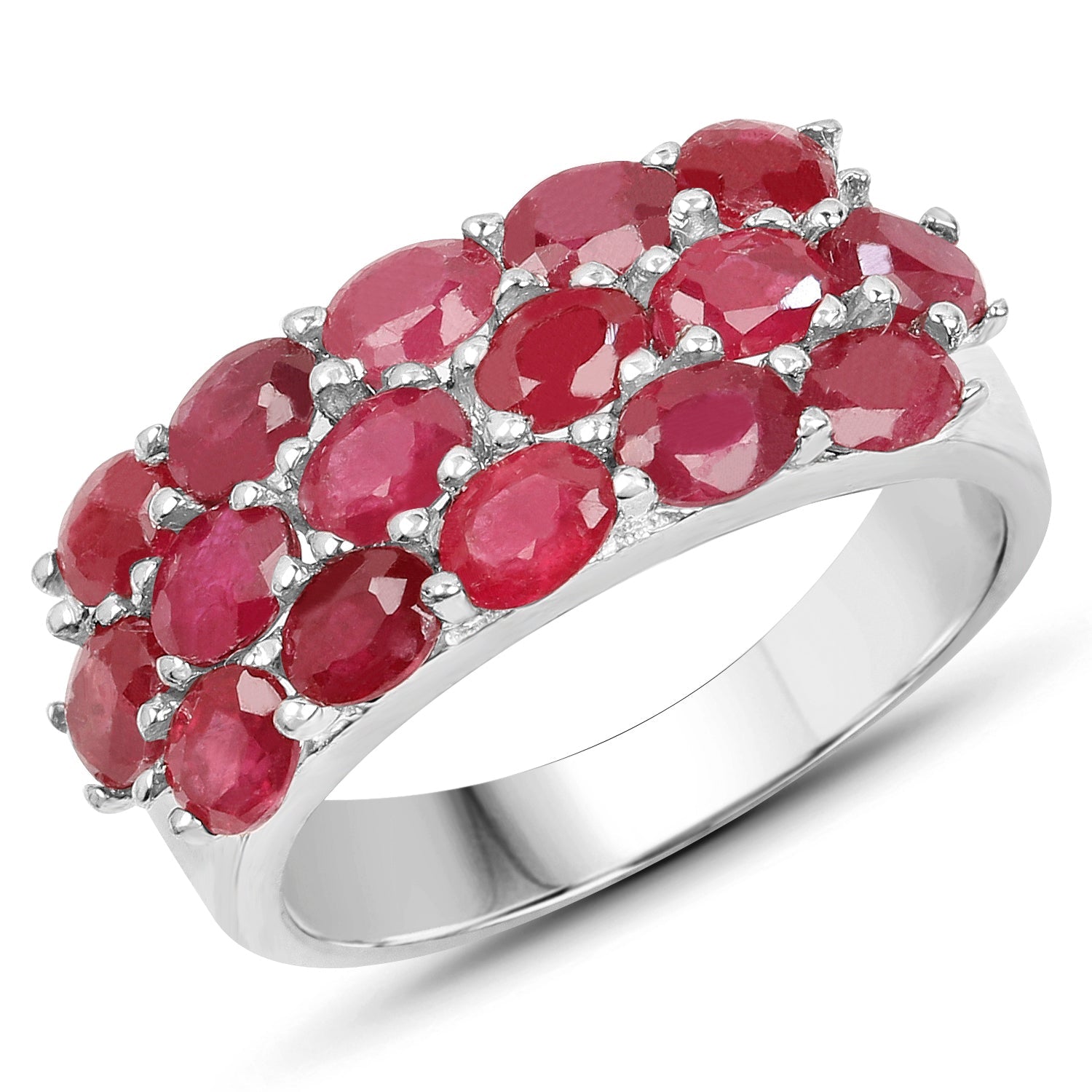 3.52 Carat Genuine Ruby .925 Sterling Silver Ring on sale at MyriadMart