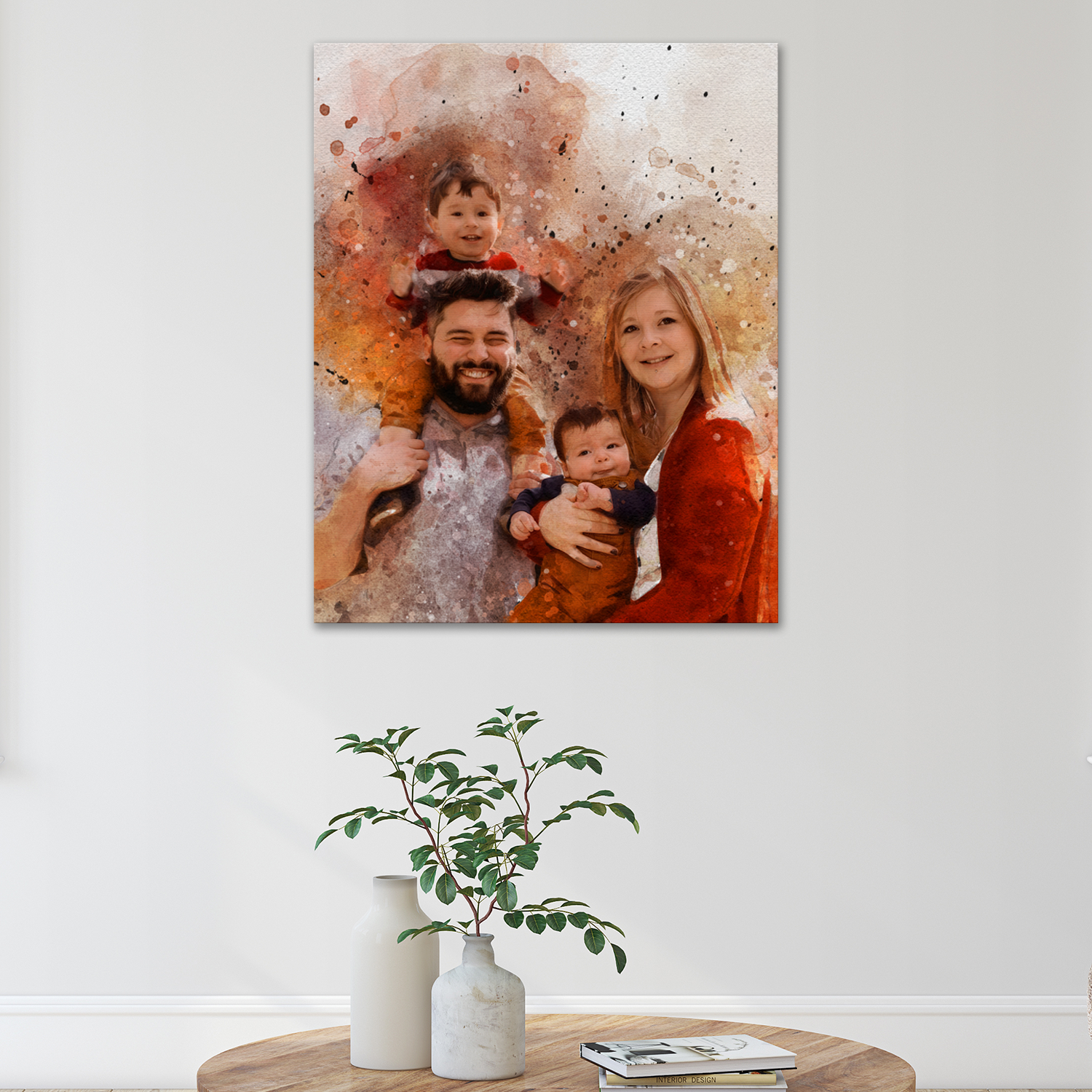 Family Watercolor Portrait Sign on sale at MyriadMart