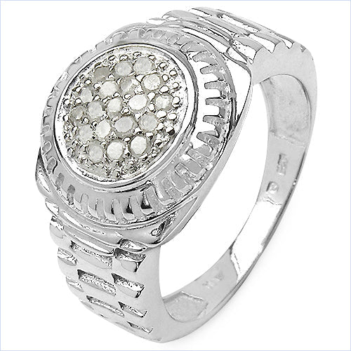 0.20 Carat Genuine White Diamond .925 Sterling Silver Ring on sale at MyriadMart