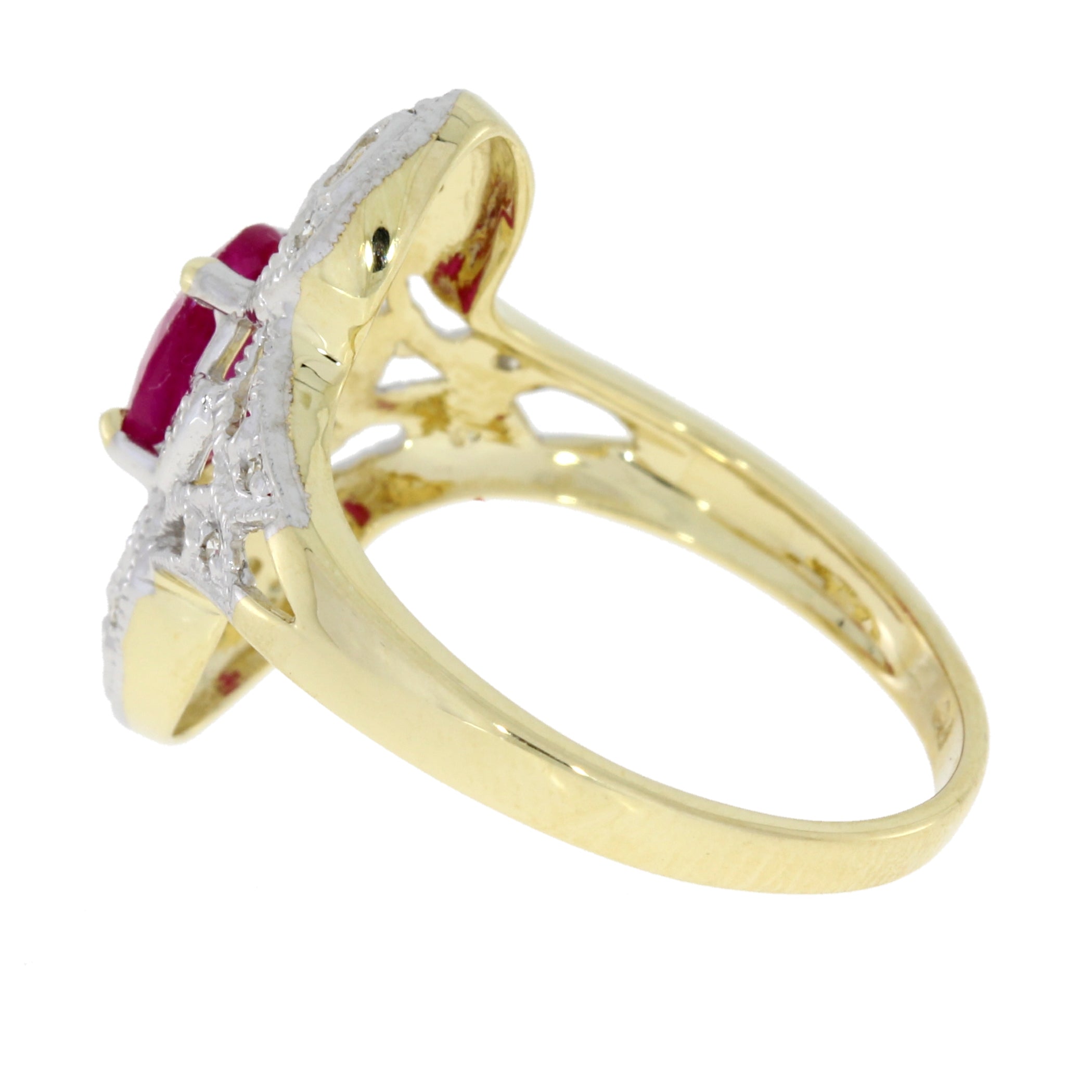 1.05ct Ruby Diamond Ring 10KT Yellow Gold