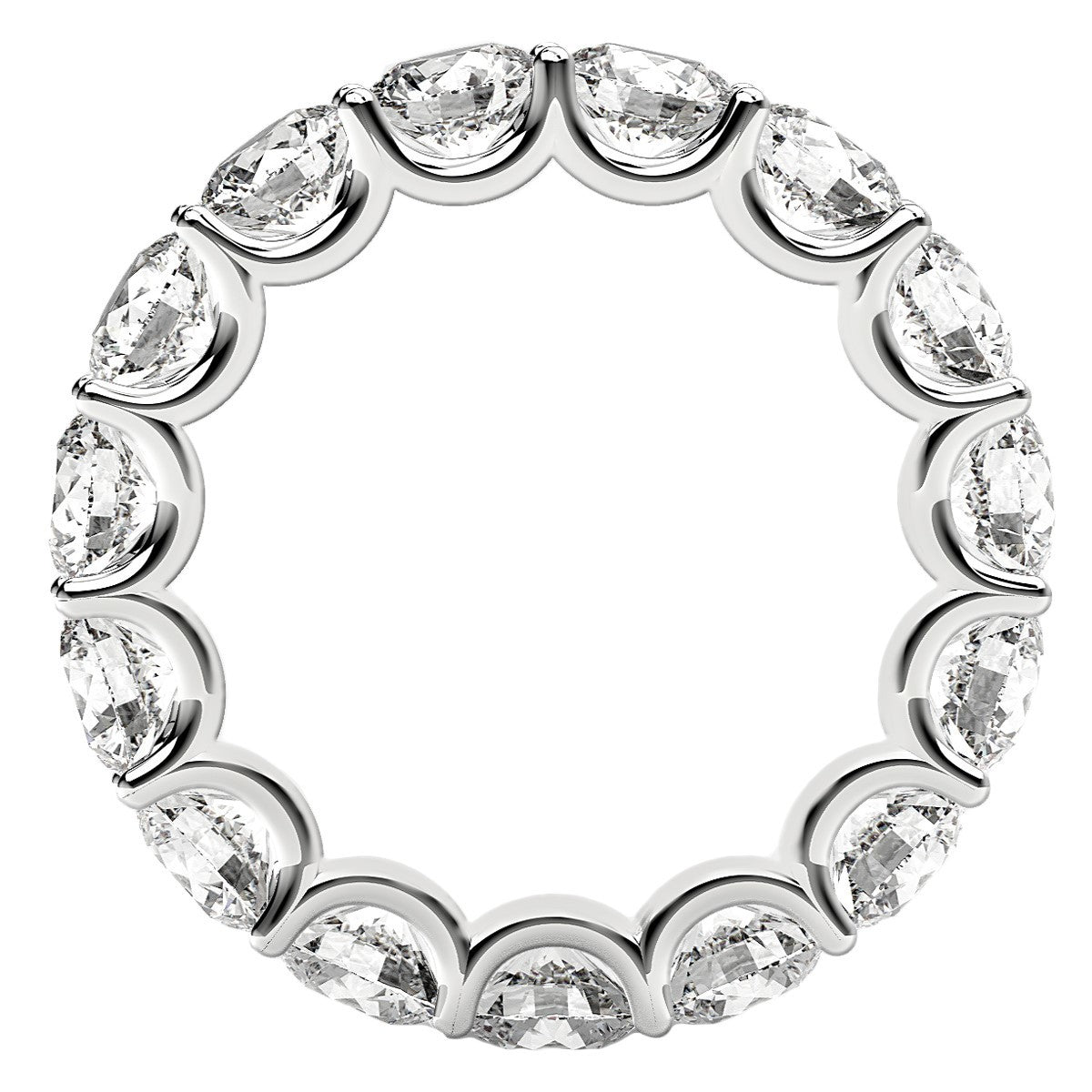 Round Cut Lab Grown Diamond Eternity Ring in 14k White Gold 5 cttw FG/VS2 on sale at MyriadMart