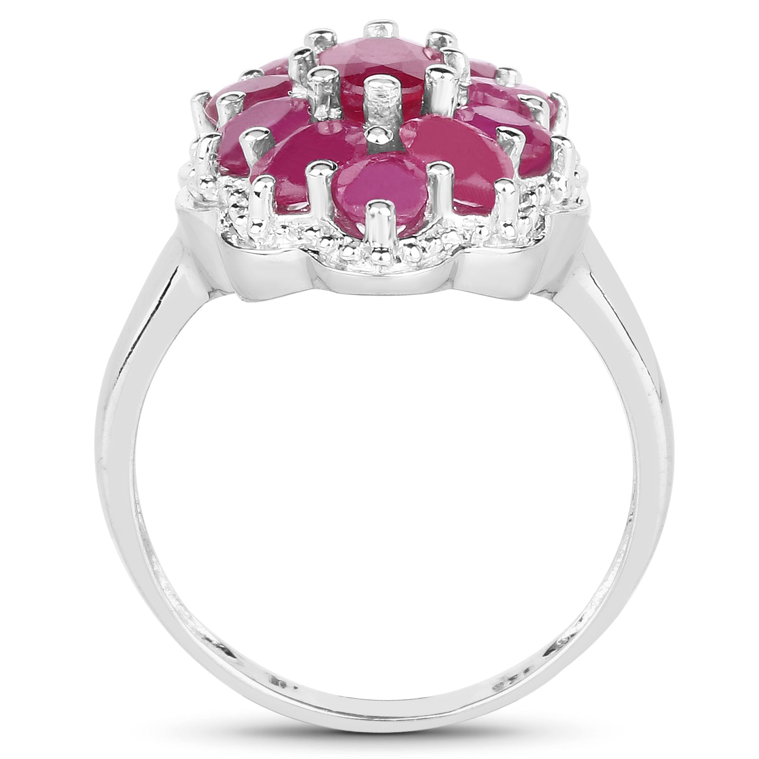 3.05 Carat Glass Filled Ruby .925 Sterling Silver Ring on sale at MyriadMart