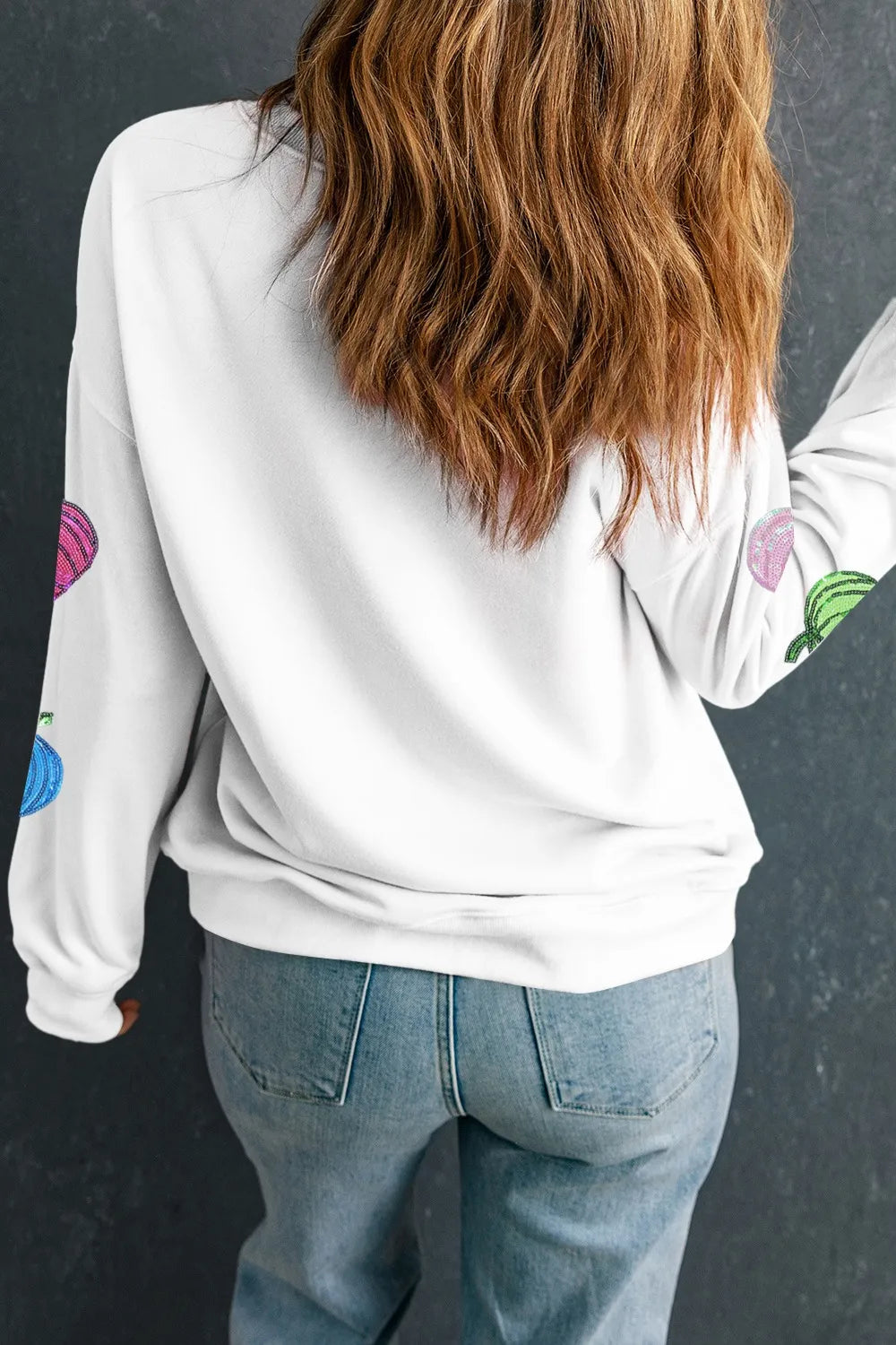 Pumpkin Round Neck Long Sleeve Sweatshirt - MyriadMart