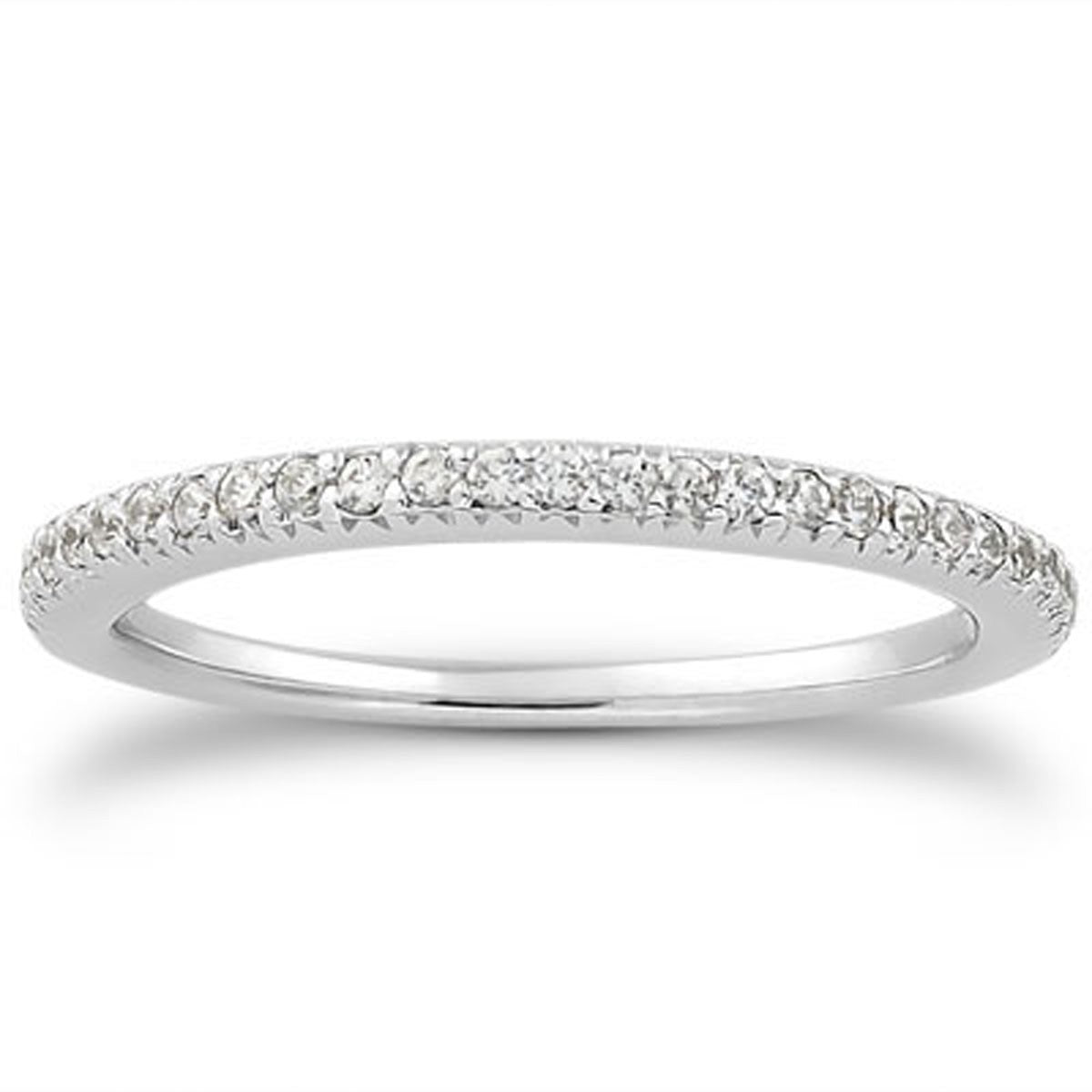 14k White Gold Fancy Engraved Pave Diamond Wedding Ring Band on sale at MyriadMart