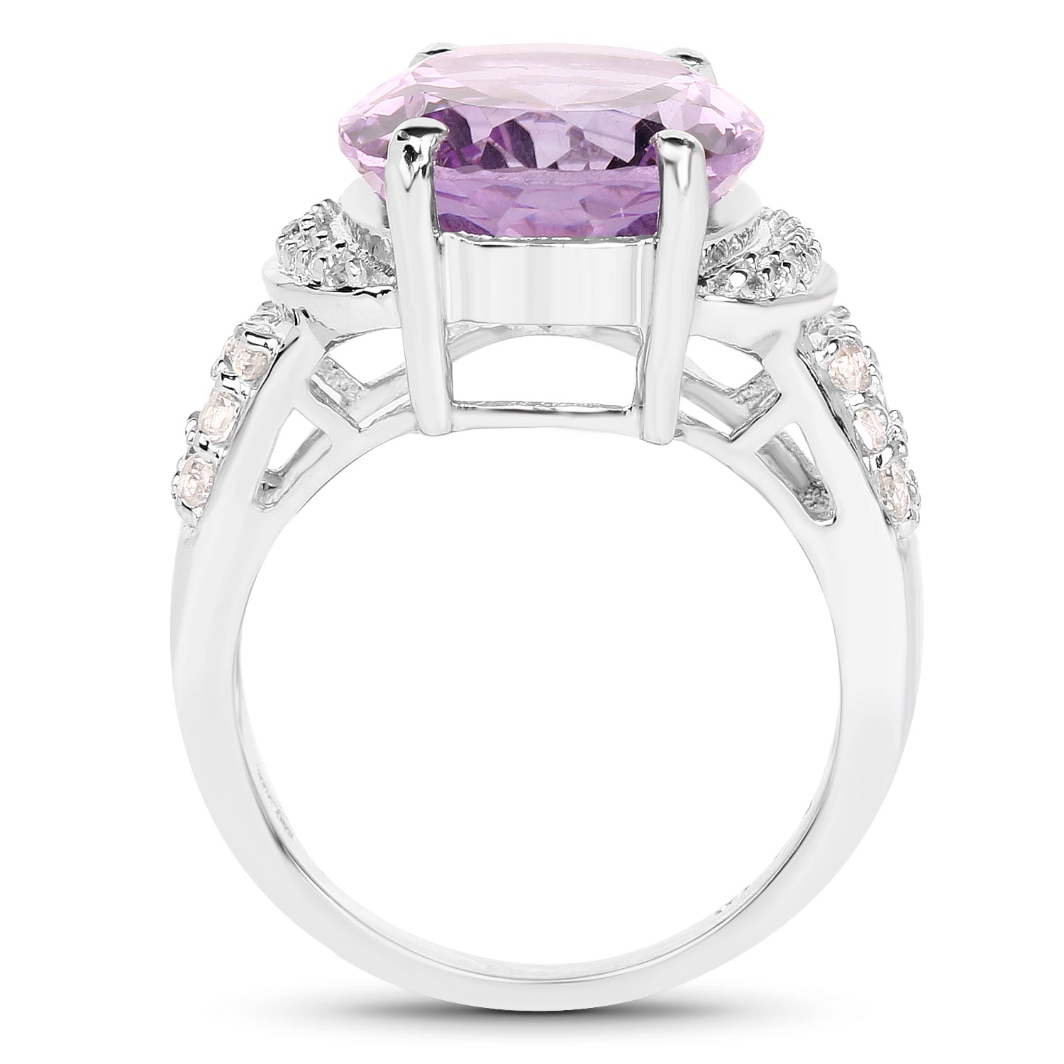 8.98 Carat Genuine Amethyst & White Topaz .925 Sterling Silver Ring on sale at MyriadMart