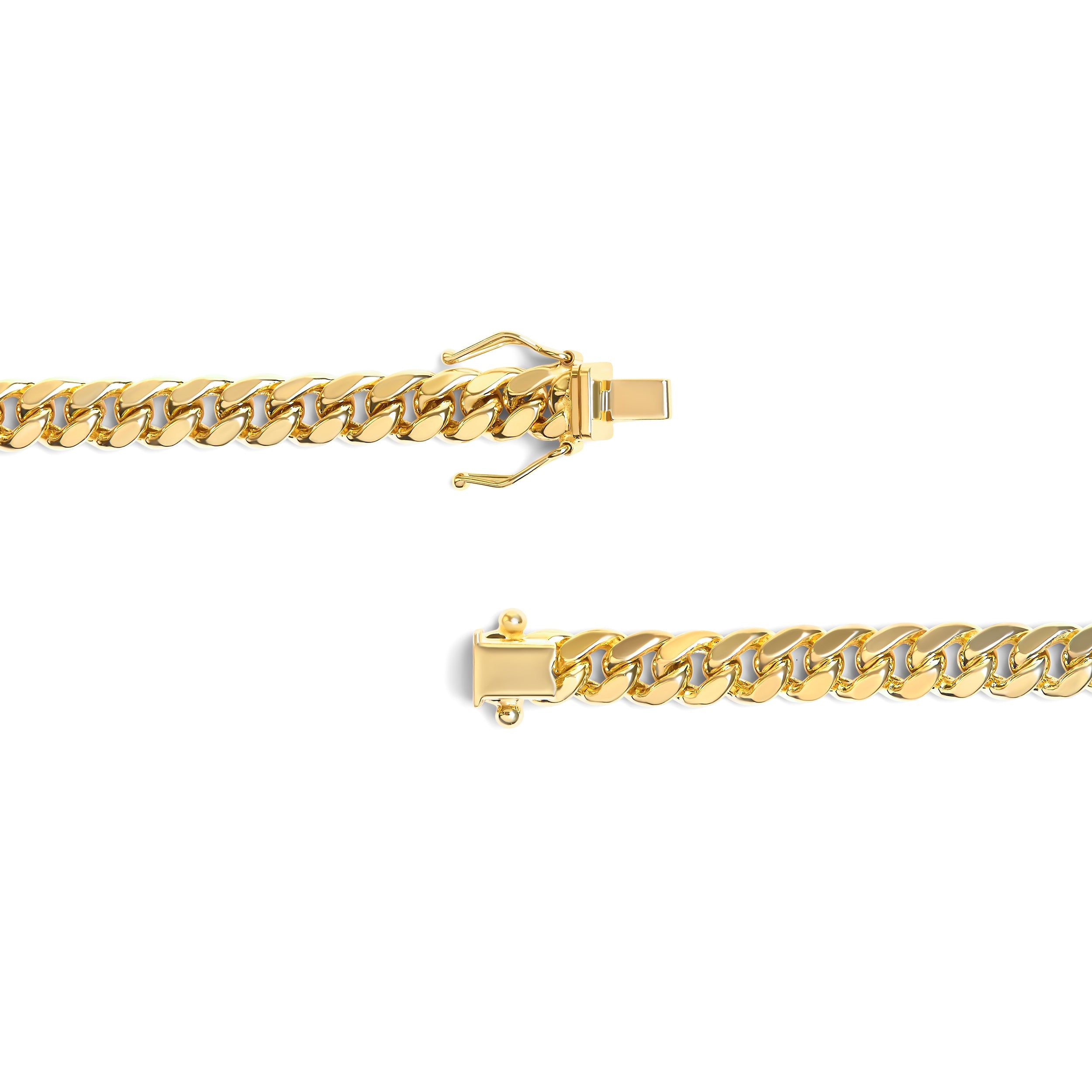 Semi-Solid 14K Yellow Gold 6.1mm Classic Miami Cuban Chain Necklace - 22 Inches on sale at MyriadMart