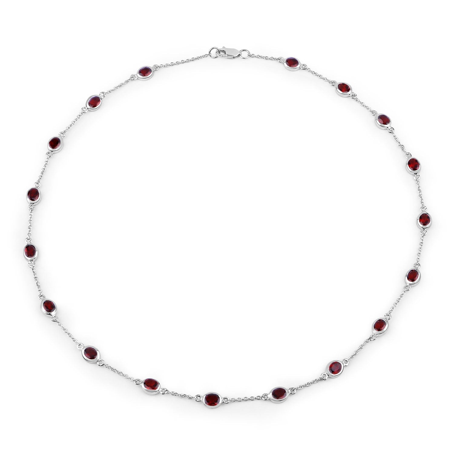 8.10 Carat Genuine Garnet .925 Sterling Silver Necklace on sale at MyriadMart