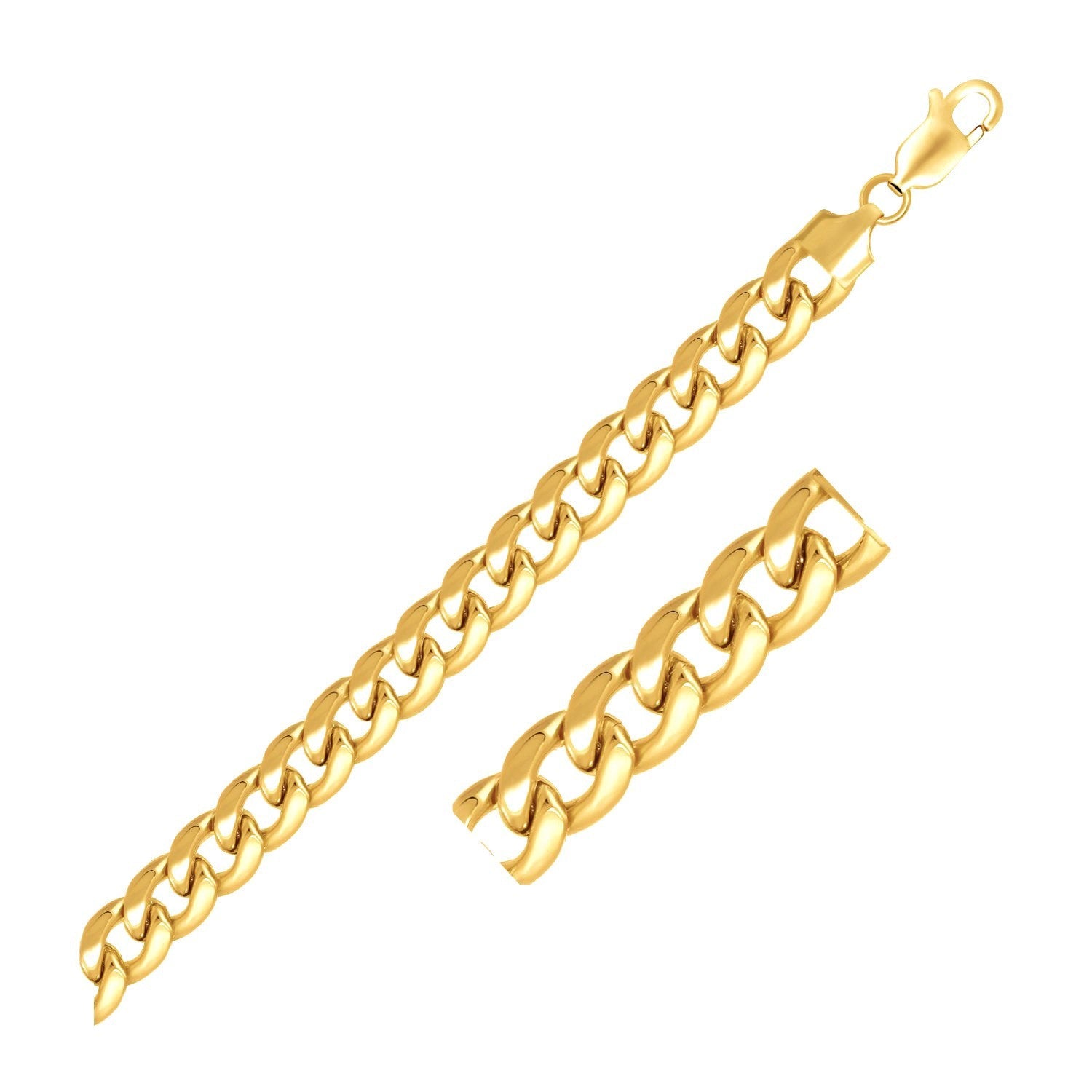 8.0mm 10k Yellow Gold Light Miami Cuban Bracelet on sale at MyriadMart