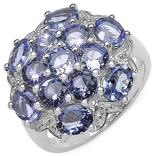 3.59 Carat Genuine Tanzanite .925 Sterling Silver Ring on sale at MyriadMart