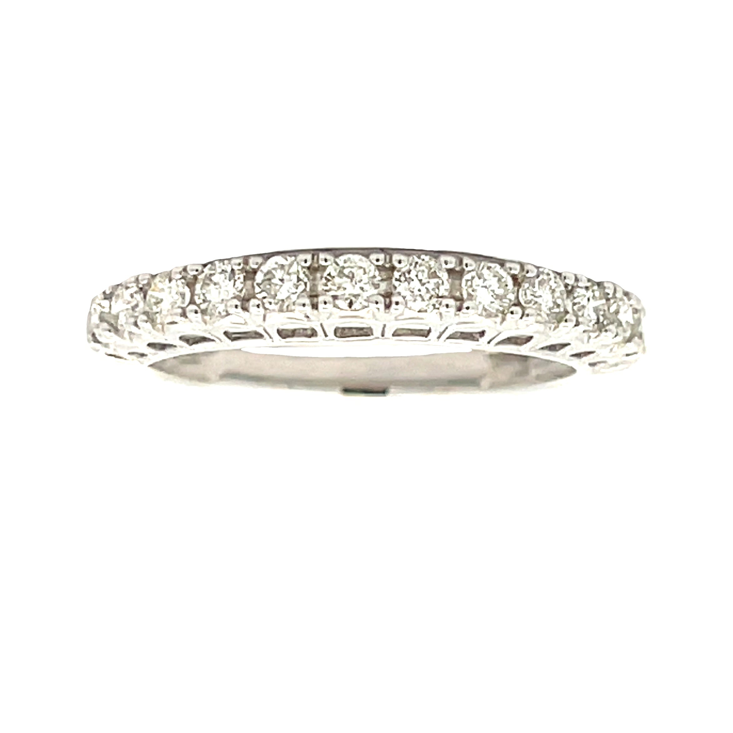 .50ct Diamond Wedding Band Ring 14KT White Gold on sale at MyriadMart