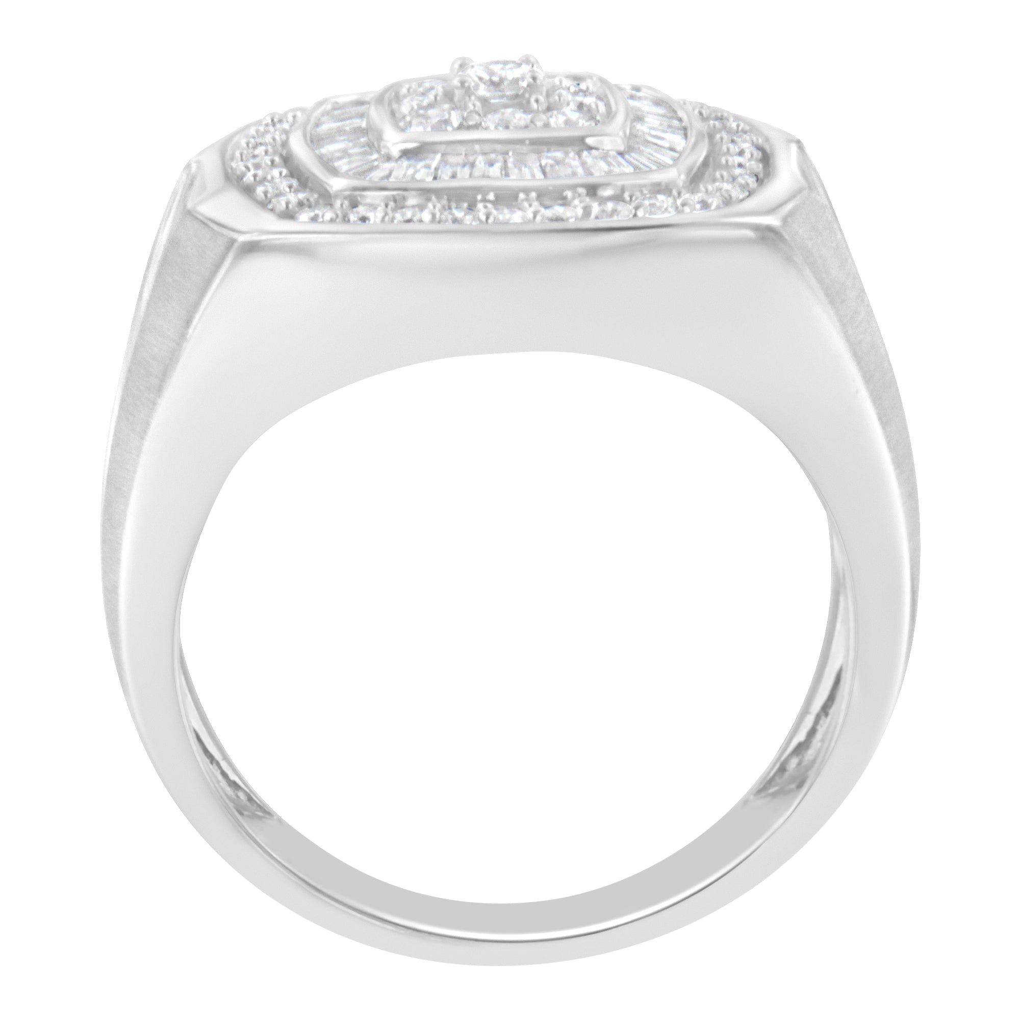 14K White Gold Men's Diamond Band Ring 1 cttw, H-I Color, SI1-SI2 Clarity on sale at MyriadMart
