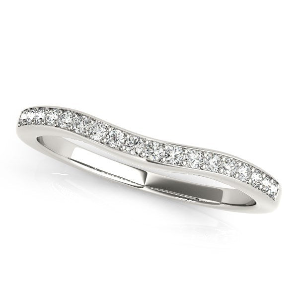 14k White Gold Channel Curved Diamond Wedding Band 1/4 cttw on sale at MyriadMart