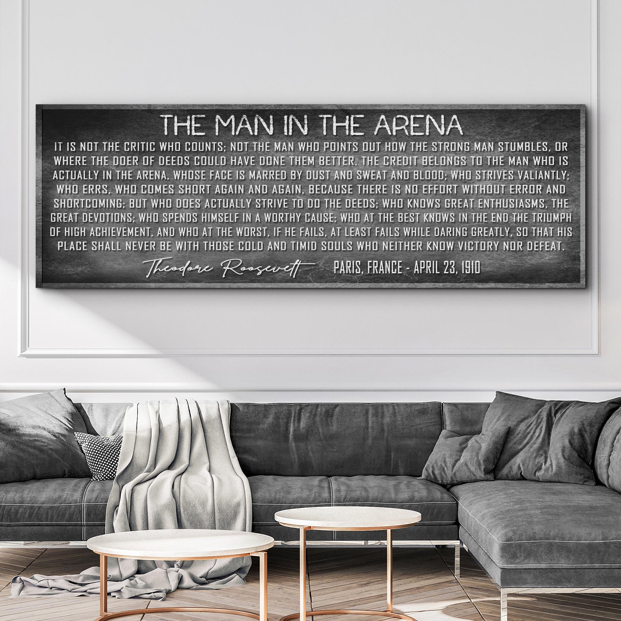 The Man In The Arena Sign VII on sale at MyriadMart