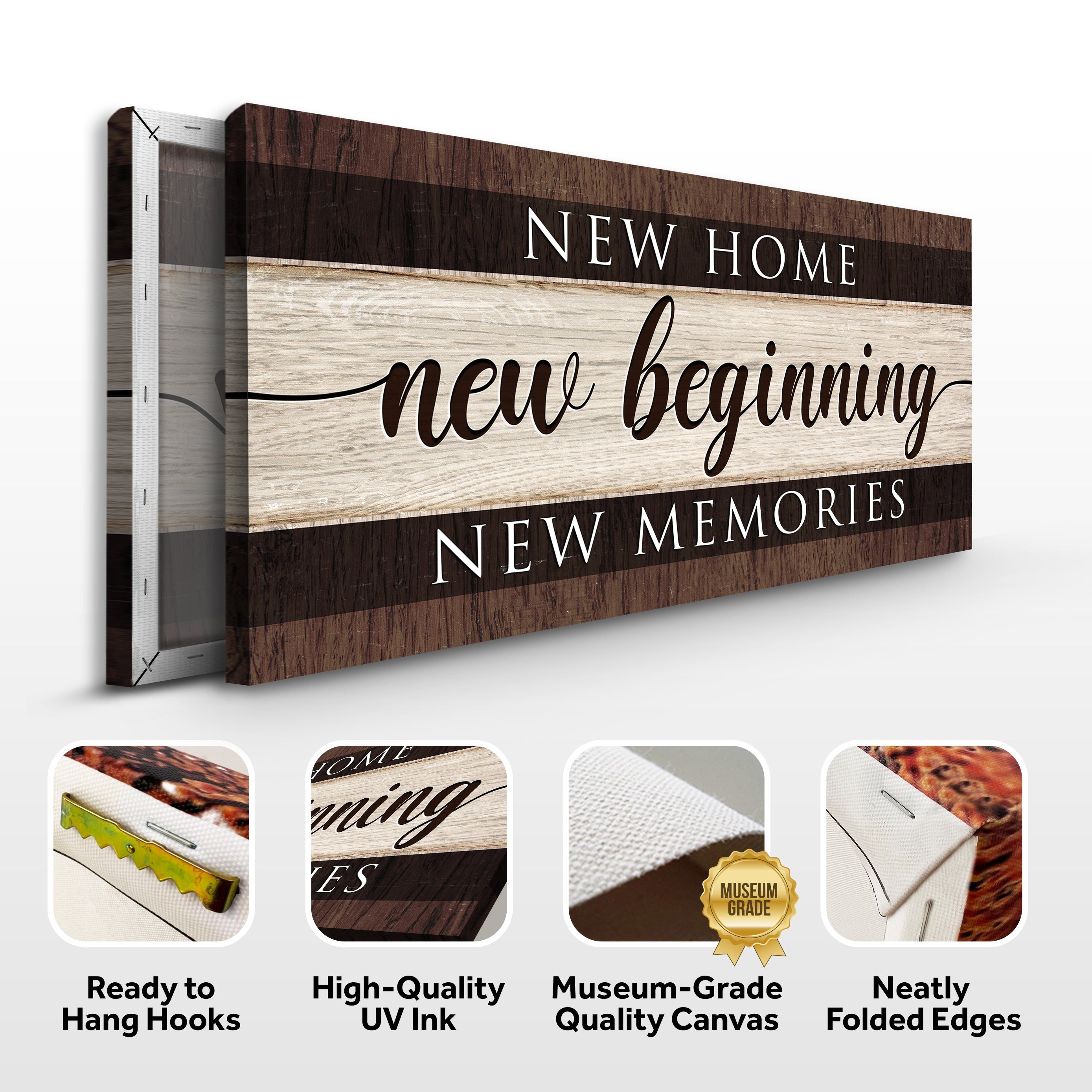 New Home New Beginning New Memories Sign III on sale at MyriadMart