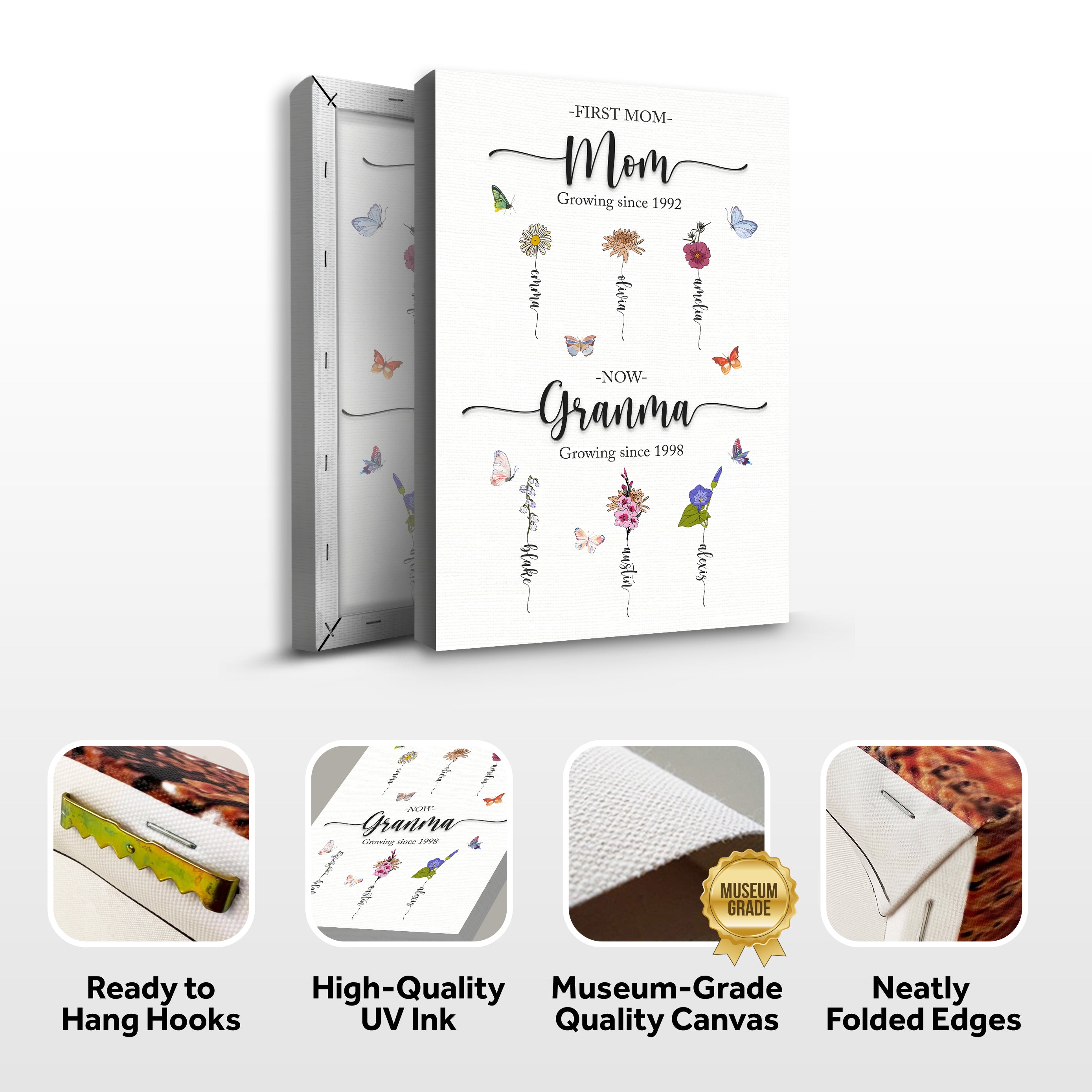 Mother's Day Sign Kids Birth Flowers on sale at MyriadMart