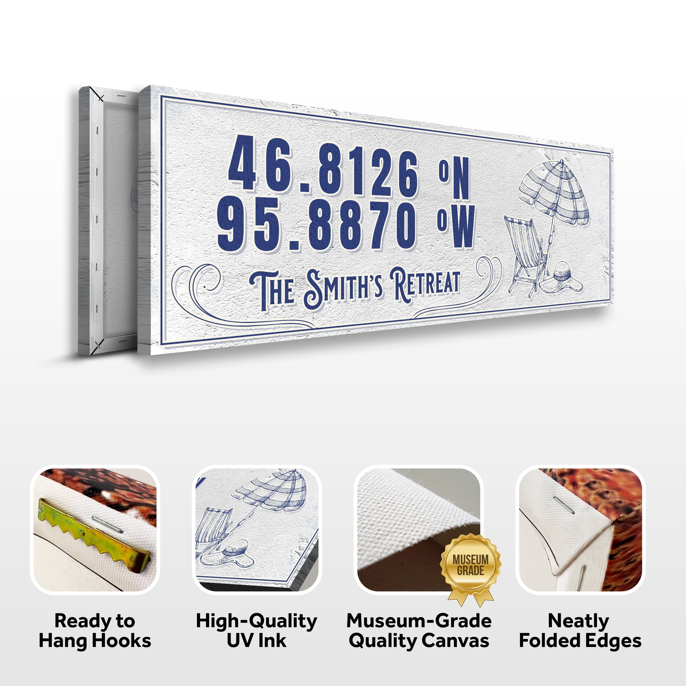 House Retreat Coordinates Sign on sale at MyriadMart