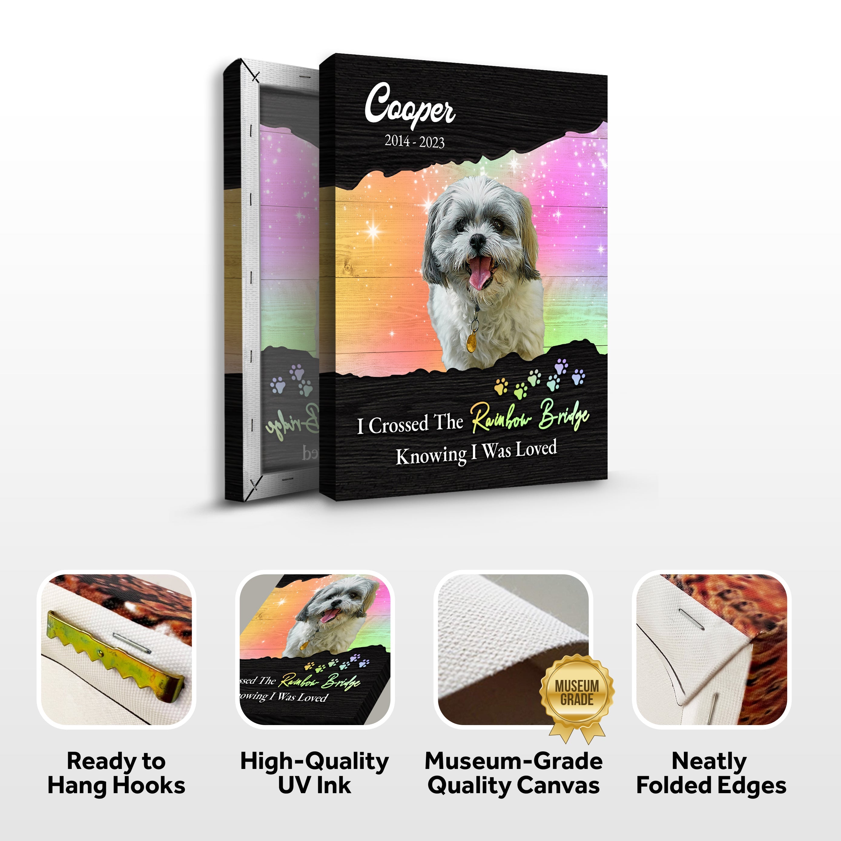 Pet Memorial Sign I Crossed The Rainbow Bridge II on sale at MyriadMart