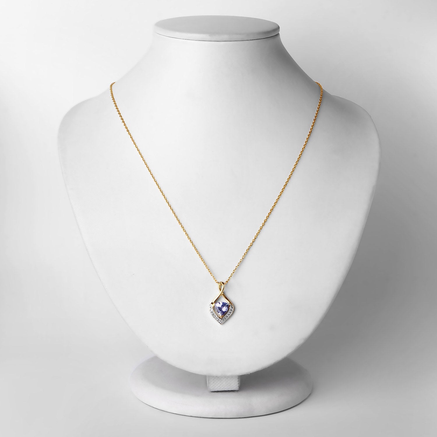 0.96 Carat Genuine Tanzanite and White Topaz .925 Sterling Silver Pendant on sale at MyriadMart
