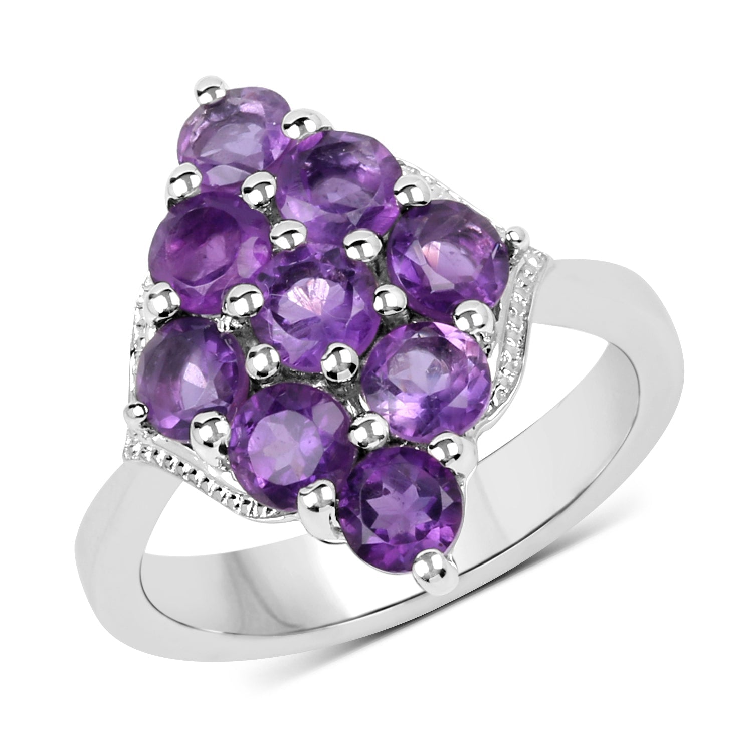 2.16 Carat Genuine Amethyst .925 Sterling Silver Ring on sale at MyriadMart