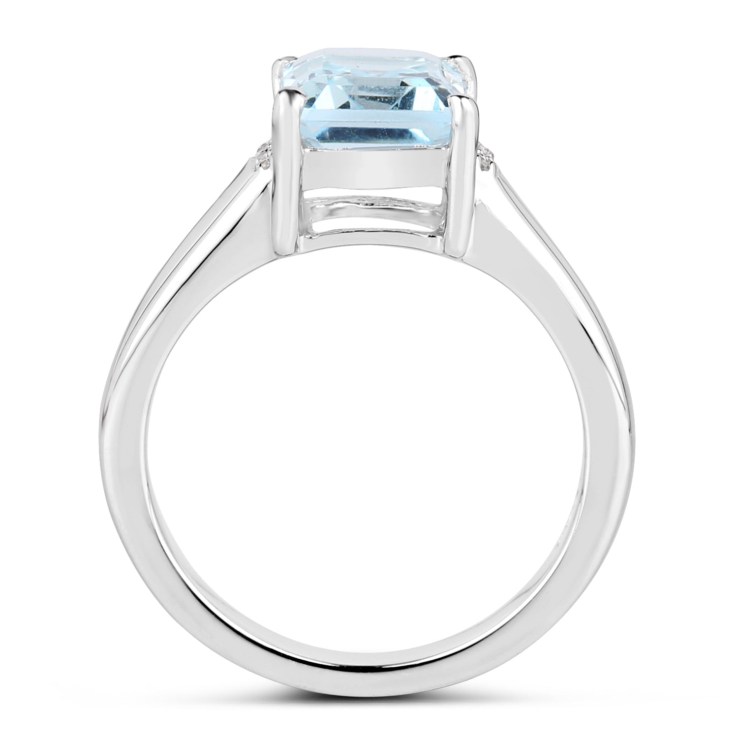 2.64 Carat Genuine Blue Topaz and White Topaz .925 Sterling Silver Ring on sale at MyriadMart
