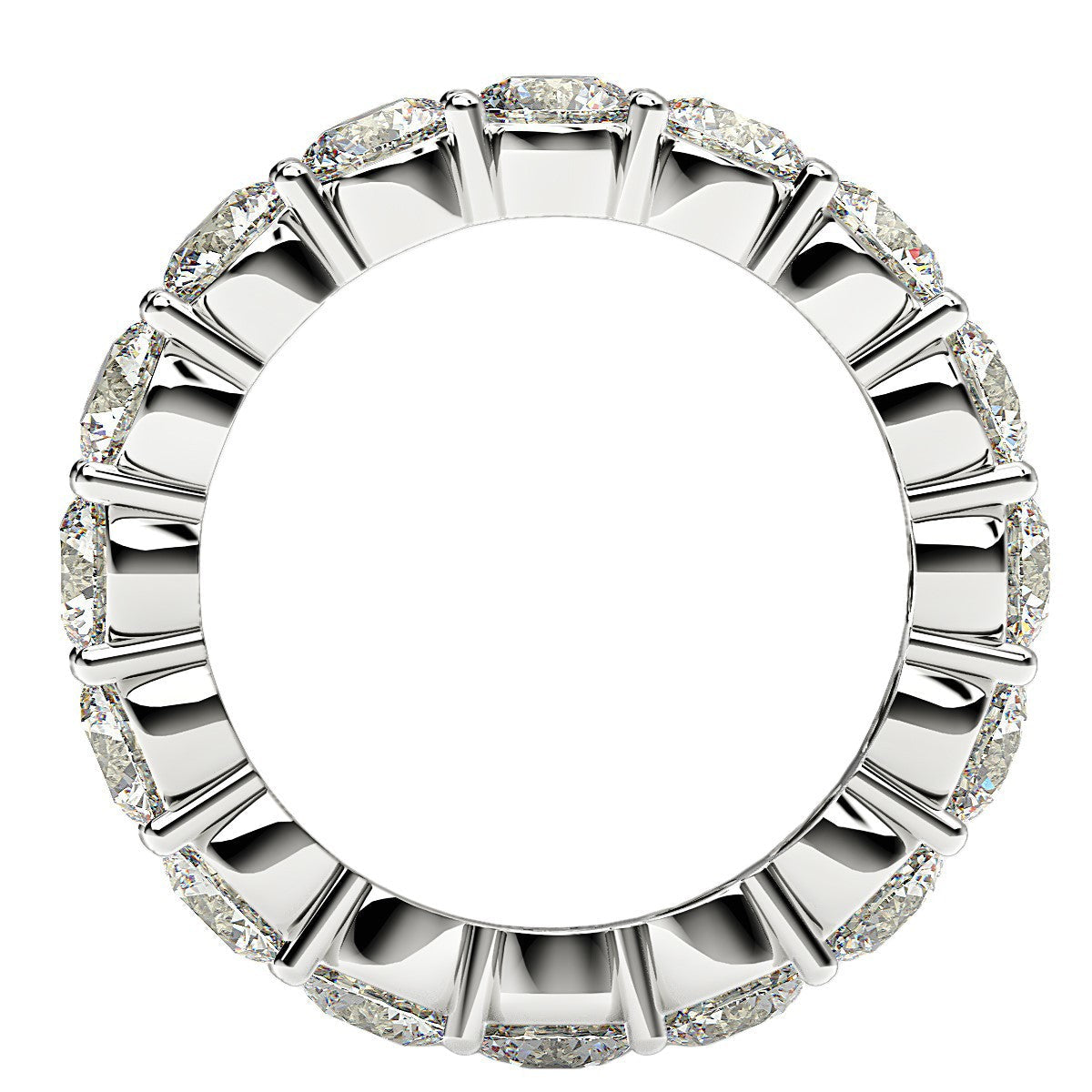 Round Cut Lab Grown Diamond Eternity Ring in 14k White Gold 4 cttw FG/VS2 on sale at MyriadMart