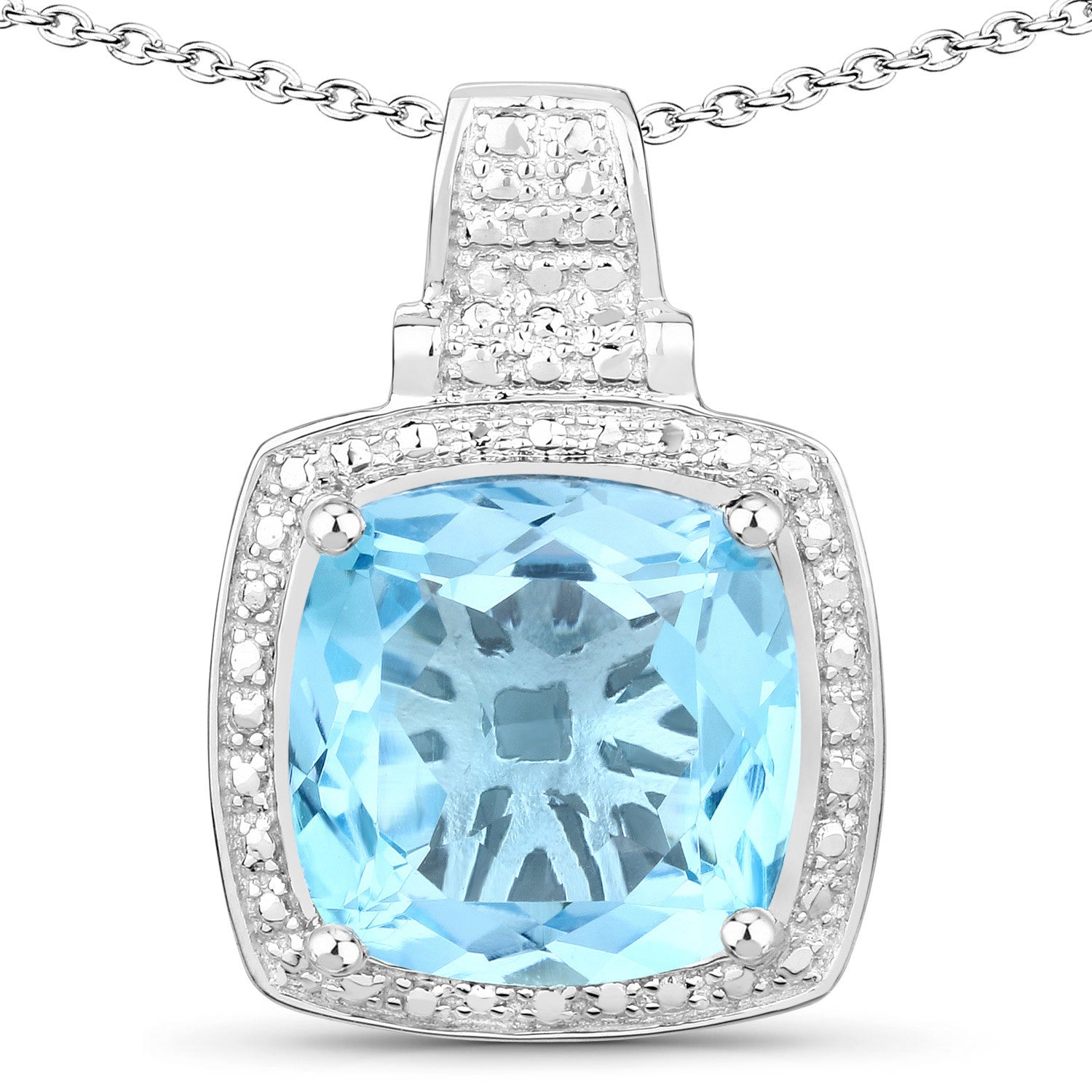 6.95 Carat Genuine Blue Topaz .925 Sterling Silver Pendant on sale at MyriadMart