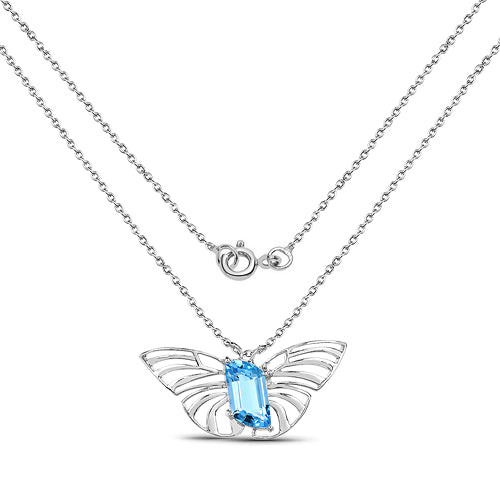 10.62 Carat Genuine Swiss Blue Topaz .925 Sterling Silver Pendant on sale at MyriadMart