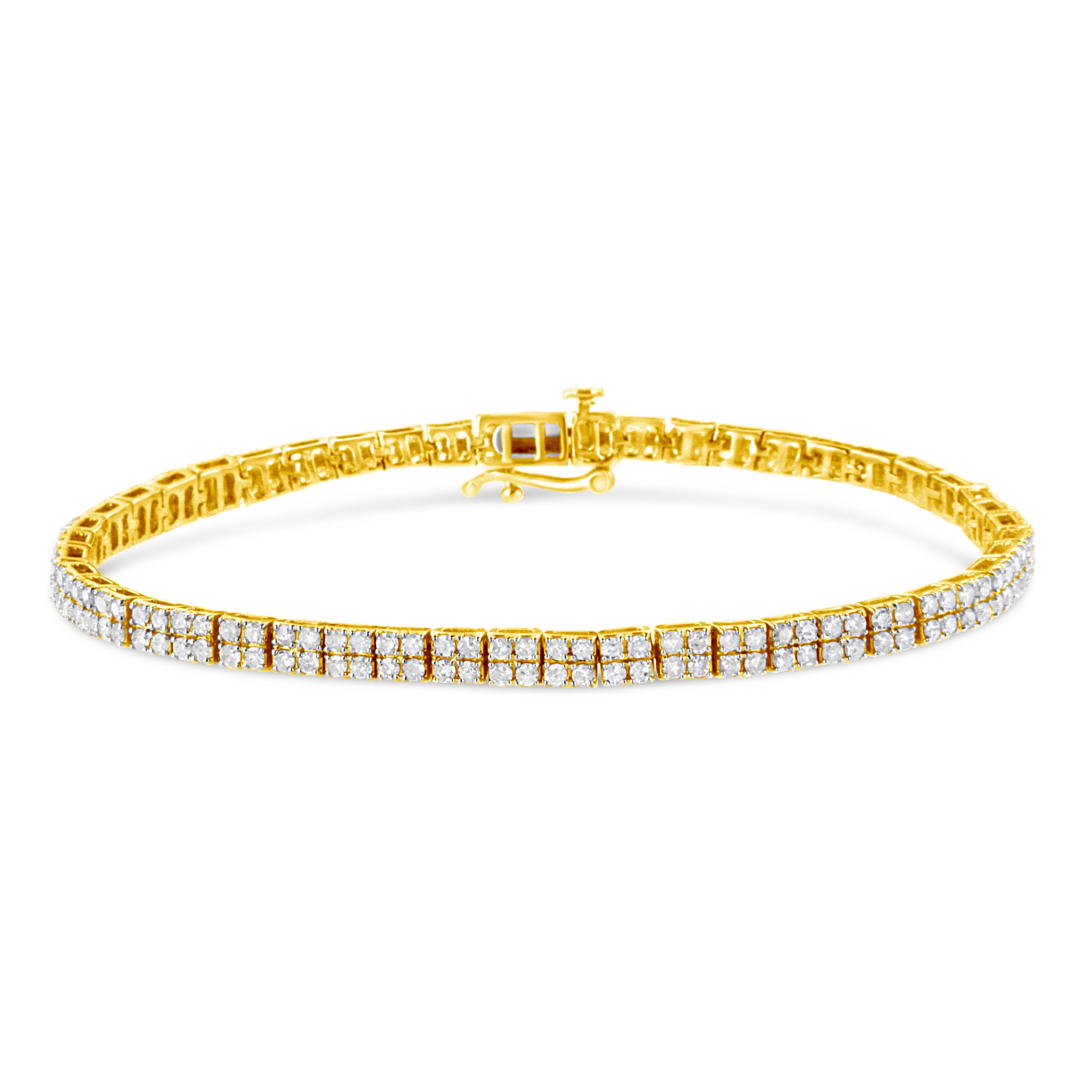 14K Yellow Gold Plated .925 Sterling Silver 3.0 Cttw Diamond Link Bracelet K-L Color, I2-I3 Clarity - 7.25" on sale at MyriadMart