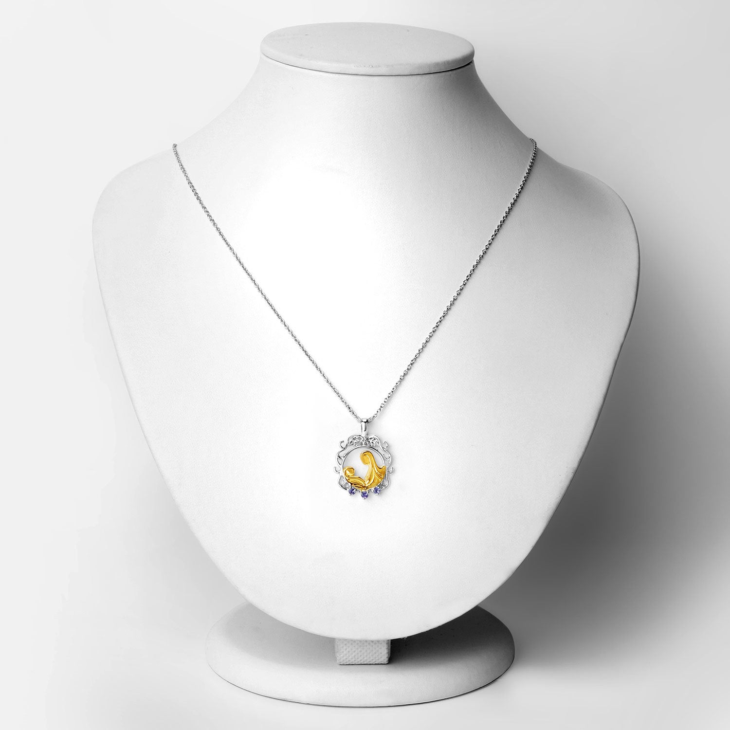 0.11 Carat Genuine Tanzanite .925 Sterling Silver Pendant on sale at MyriadMart