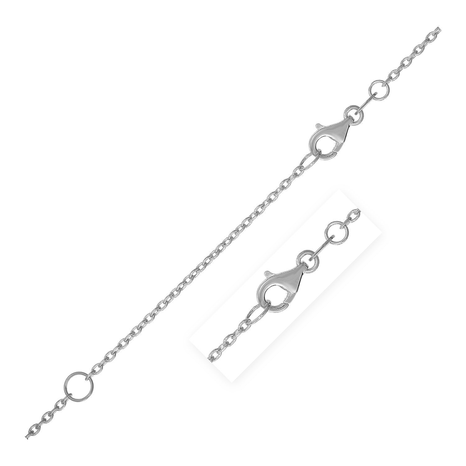 Extendable Cable Chain in 14k White Gold 1.5mm on sale at MyriadMart