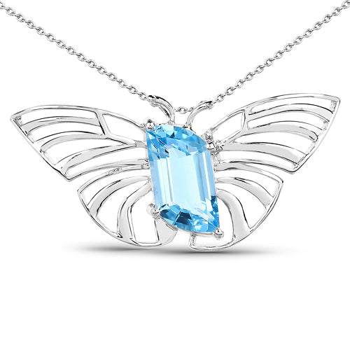 10.62 Carat Genuine Swiss Blue Topaz .925 Sterling Silver Pendant on sale at MyriadMart
