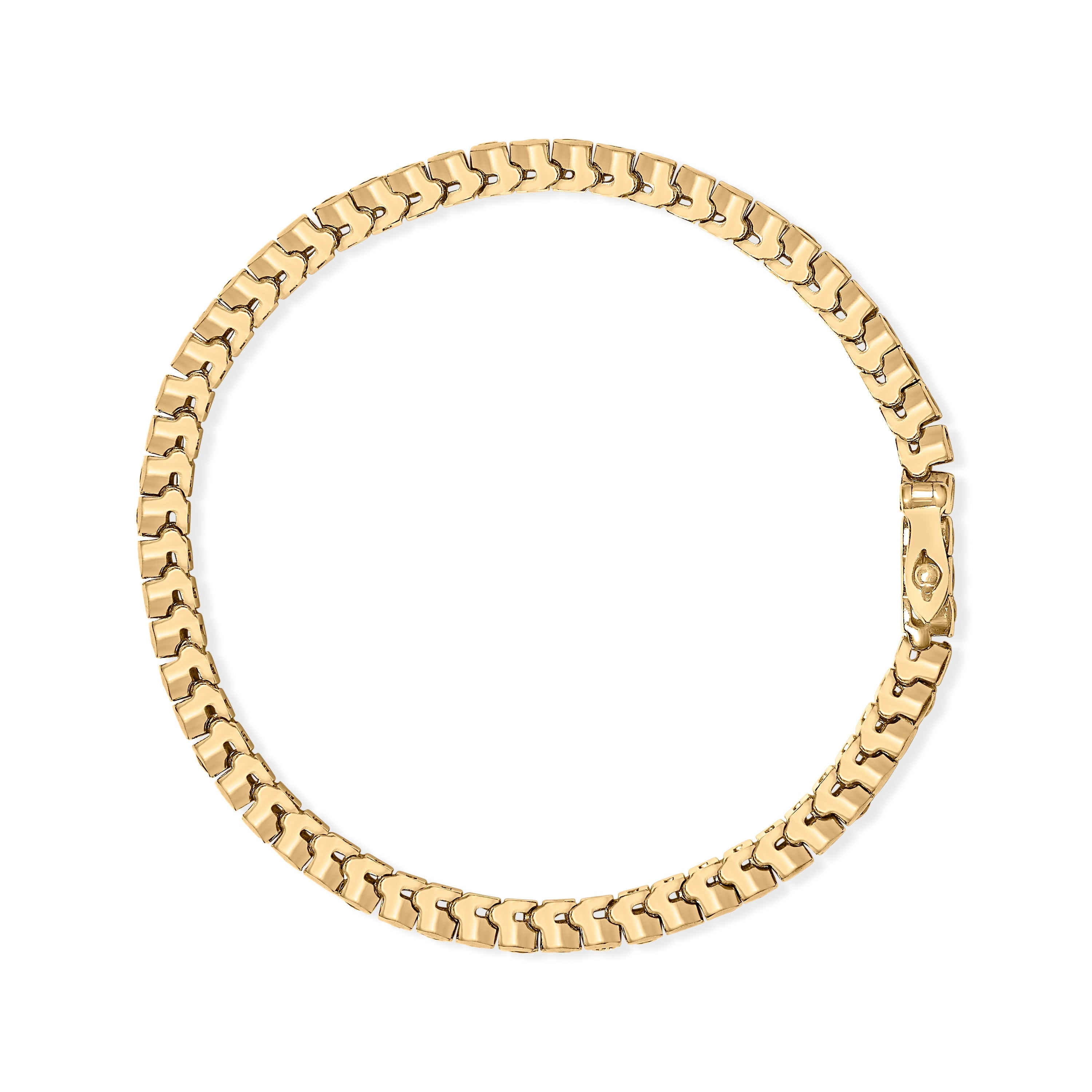 14K Yellow Gold 1 3/4 Cttw Diamond and 5.0 Cttw Blue Sapphire Bezel Set Tennis Bracelet G-H Color, SI1-SI2 Clarity - 7" Inches on sale at MyriadMart