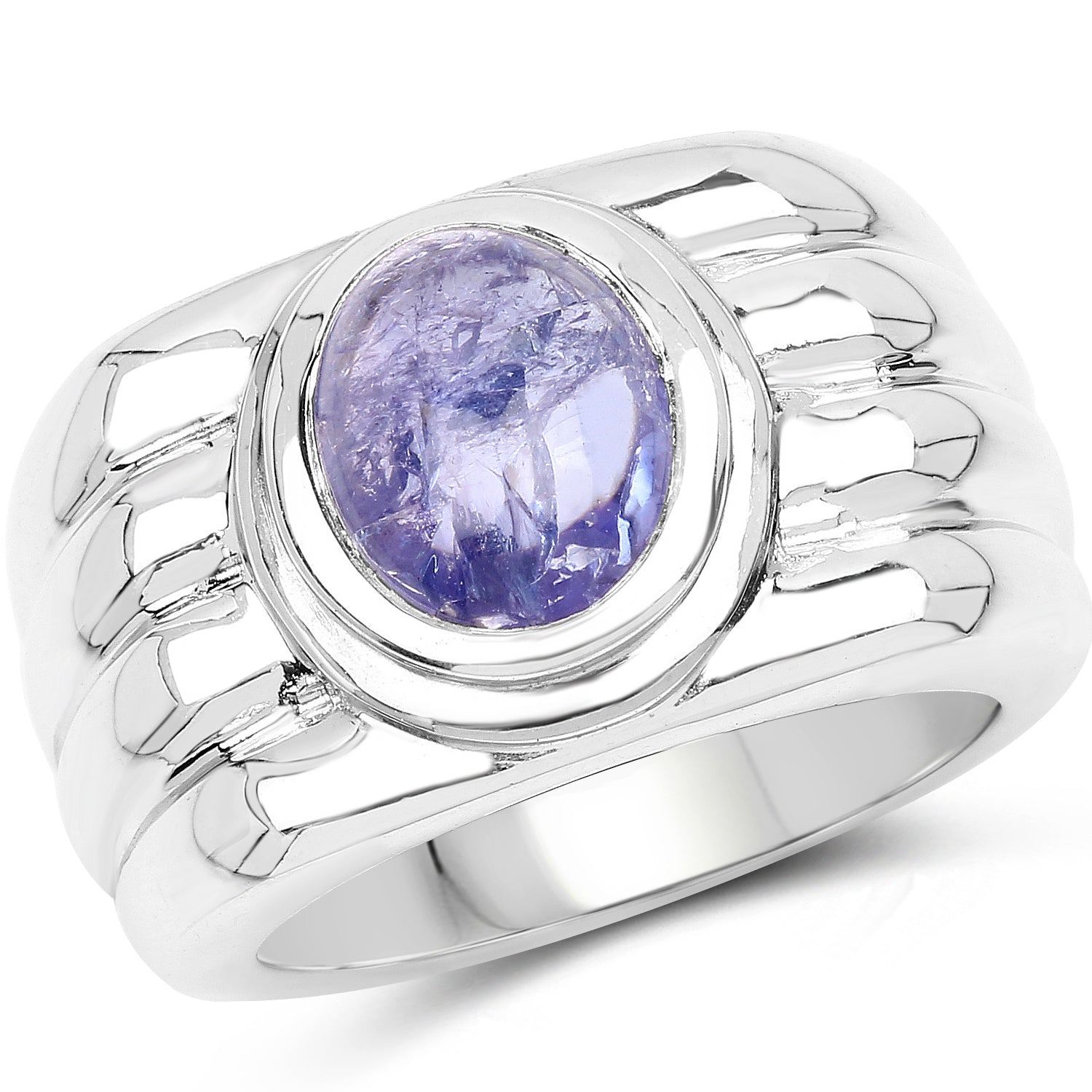 3.55 Carat Genuine Tanzanite .925 Sterling Silver Ring on sale at MyriadMart