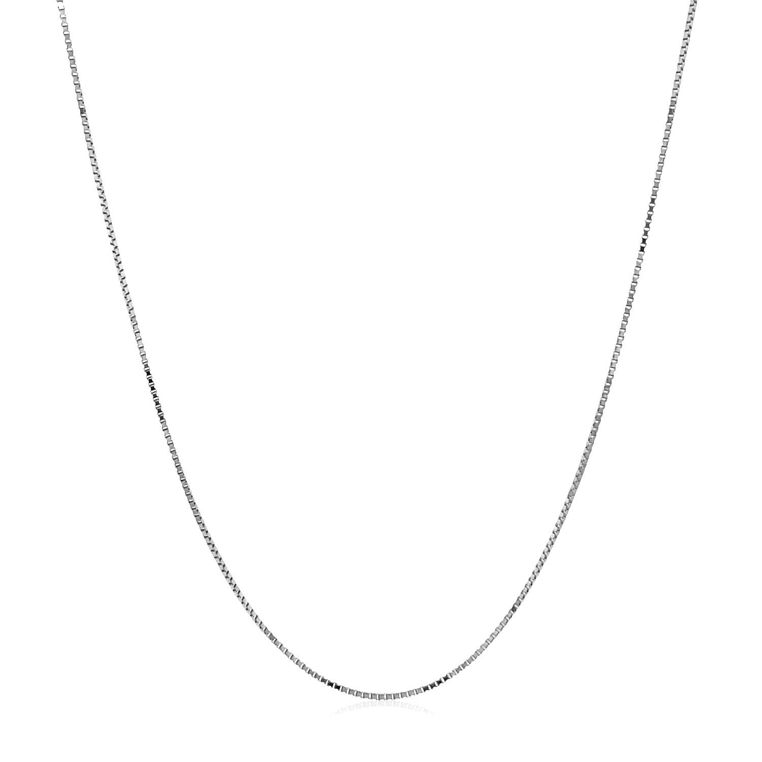 Double Extendable Box Chain in 14k White Gold 0.6mm on sale at MyriadMart