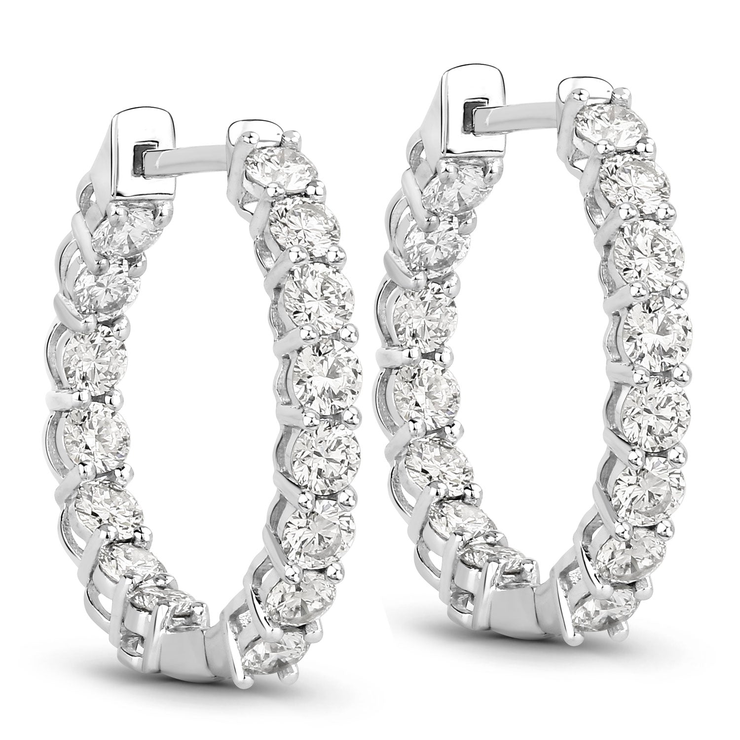 2.04 Carat Genuine Lab Grown Diamond 14K White Gold Earrings on sale at MyriadMart