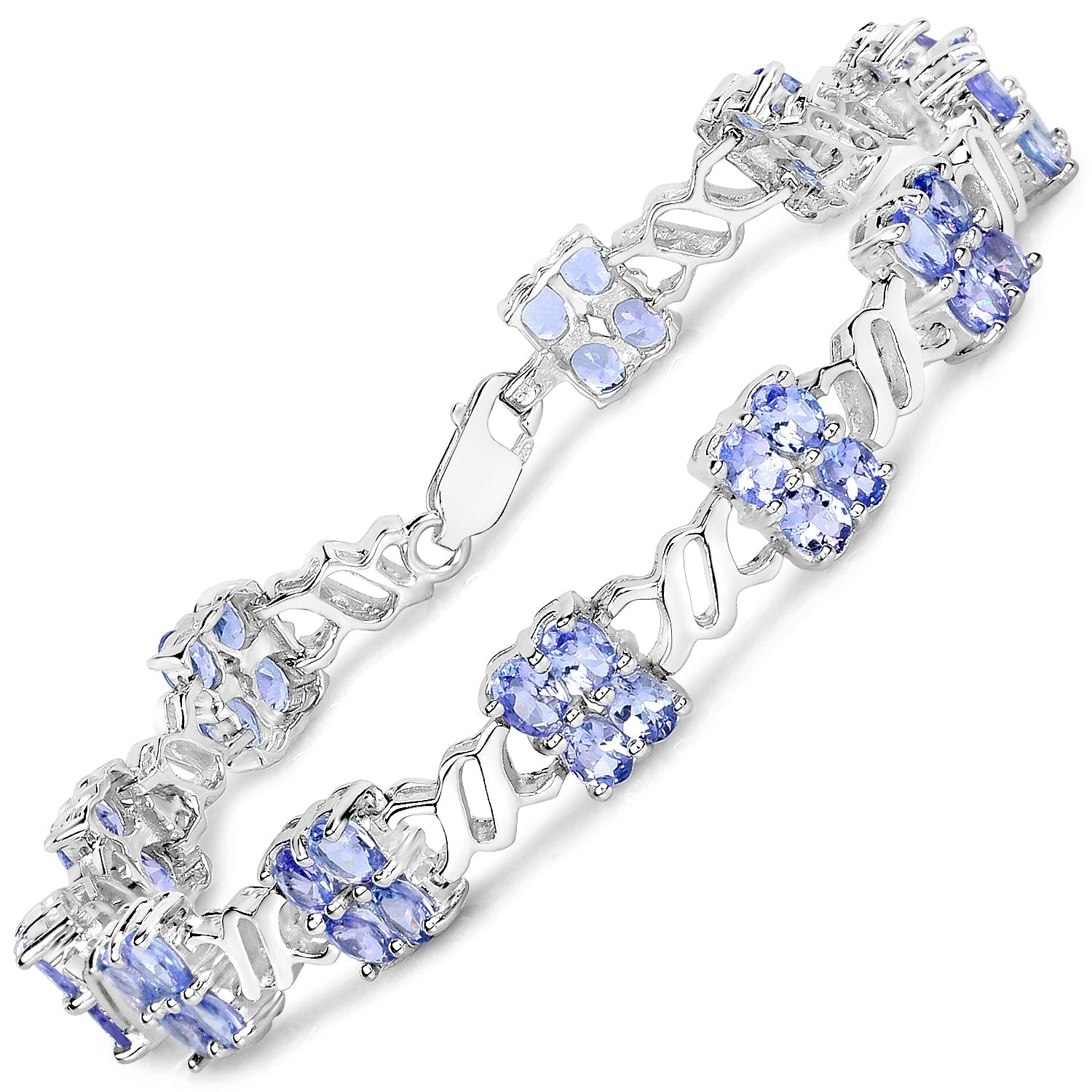 8.16 Carat Genuine Tanzanite .925 Sterling Silver Bracelet on sale at MyriadMart