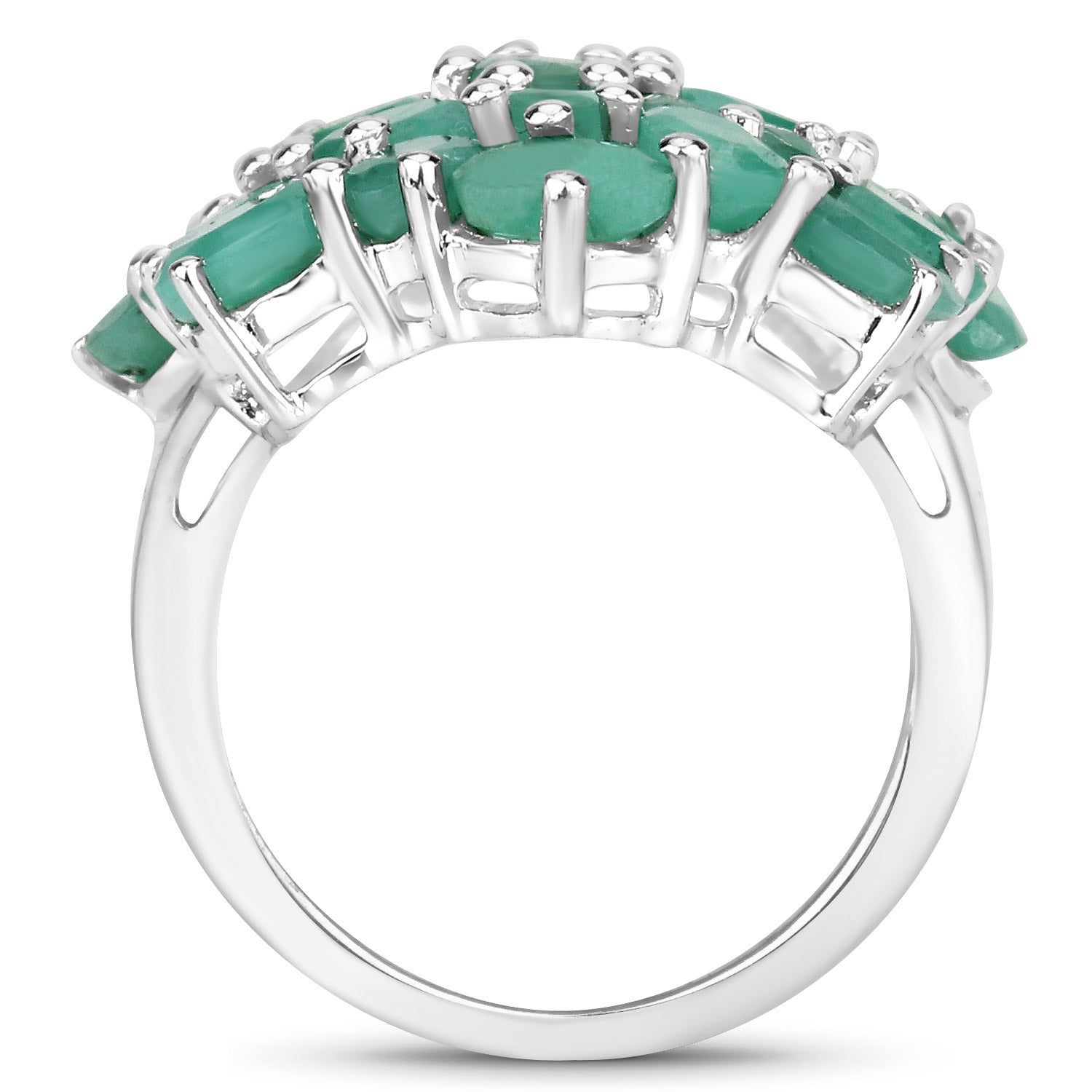 5.88 Carat Genuine Emerald .925 Sterling Silver Ring on sale at MyriadMart