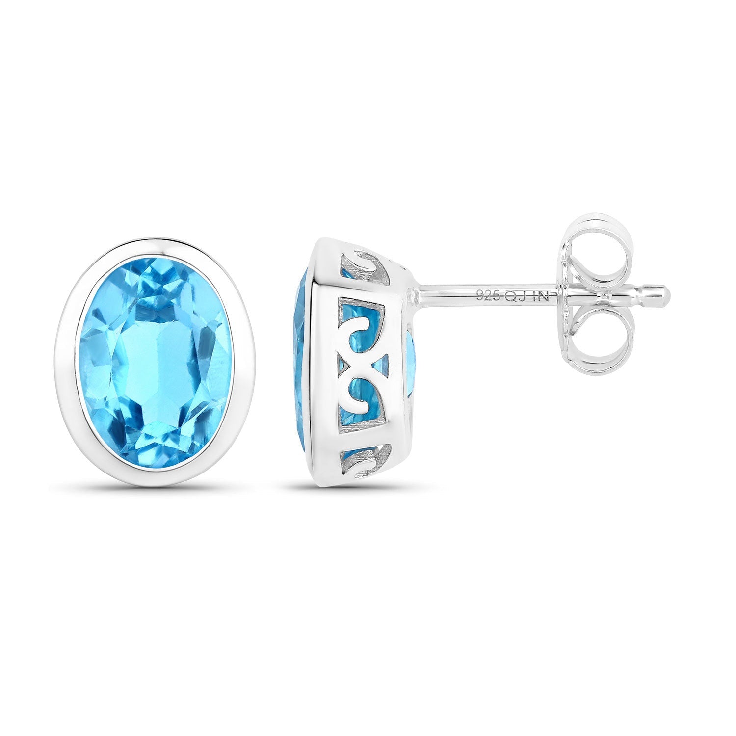 4.00 Carat Genuine Swiss Blue Topaz .925 Sterling Silver Earrings on sale at MyriadMart