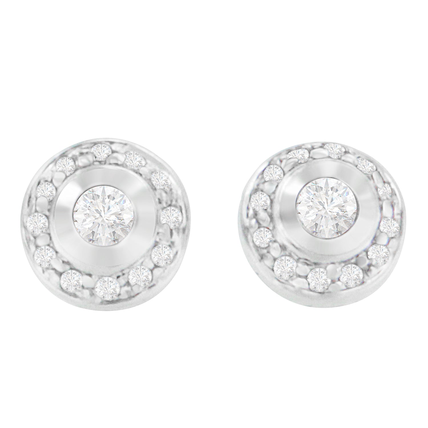 14K White Gold 1/3 cttw Round Cut Diamond Earrings H-I, SI2-I1 on sale at MyriadMart