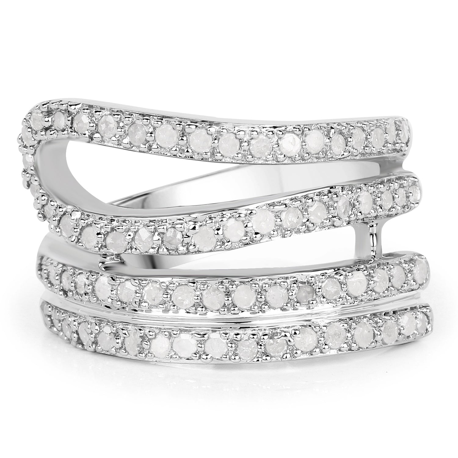 0.83 Carat Genuine White Diamond .925 Sterling Silver Ring on sale at MyriadMart