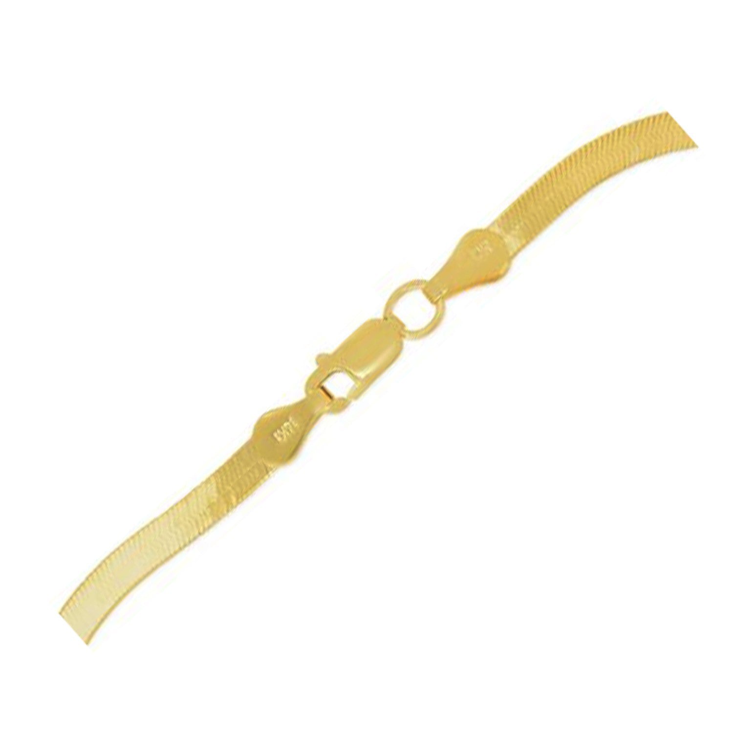 1.5mm 14k Yellow Gold Super Flex Herringbone Anklet on sale at MyriadMart