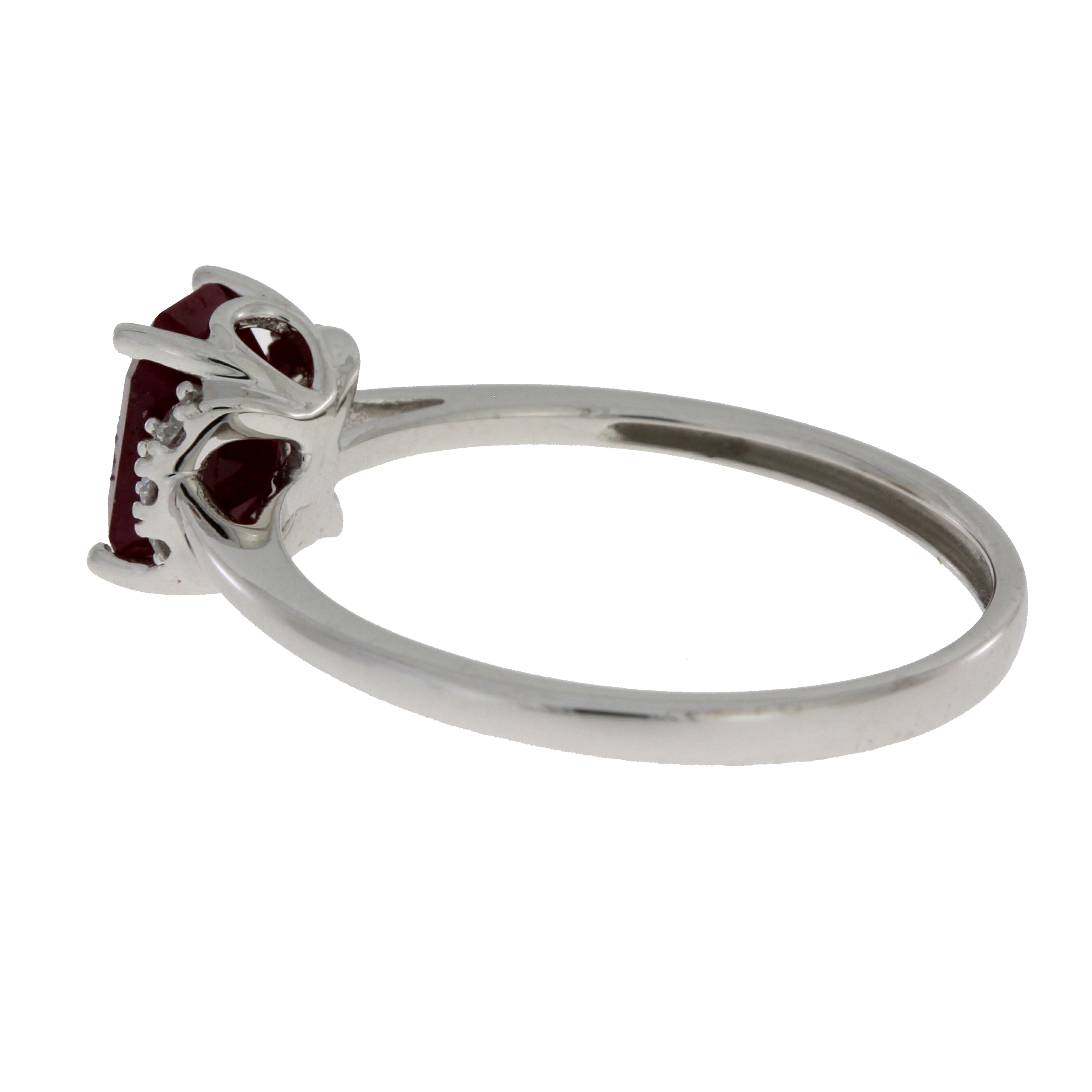 1.38ct Ruby Diamond Ring 14KT White Gold on sale at MyriadMart