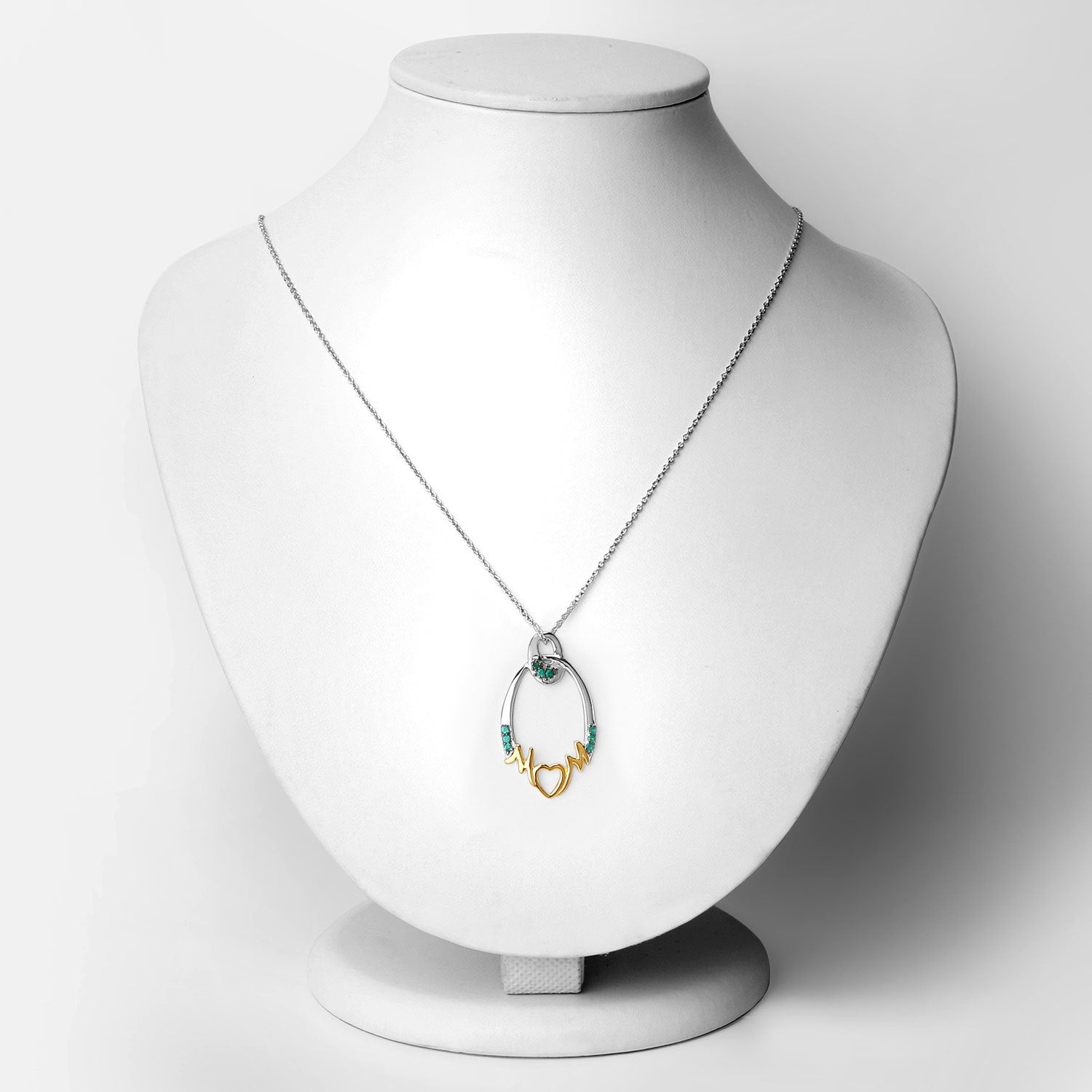 0.15 Carat Genuine Emerald .925 Sterling Silver Pendant on sale at MyriadMart