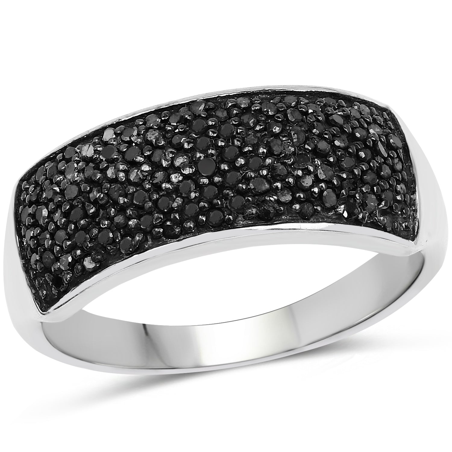 0.43 Carat Genuine Black Diamond .925 Sterling Silver Ring on sale at MyriadMart