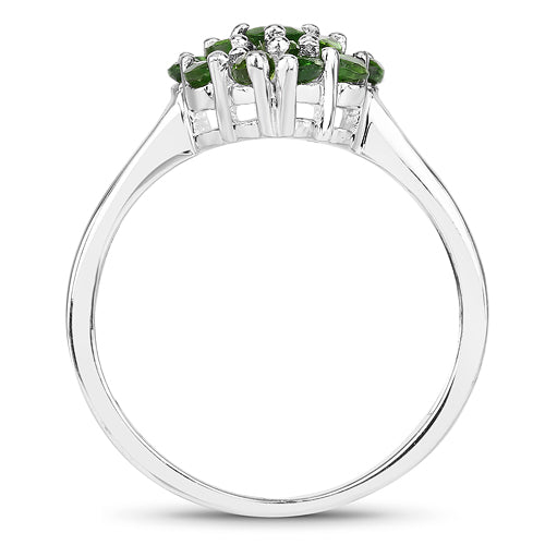 1.28 Carat Genuine Chrome Diopside .925 Sterling Silver Ring on sale at MyriadMart