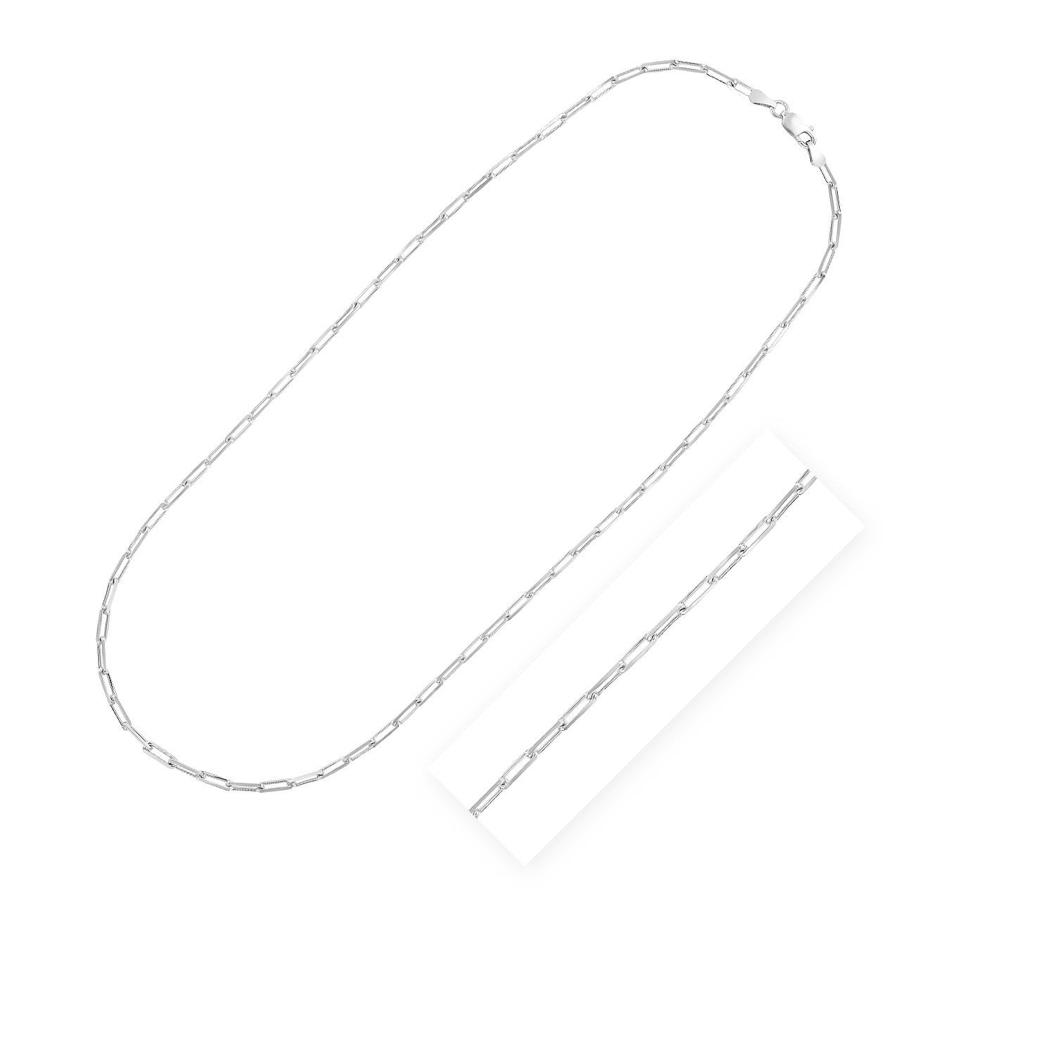 Sterling Silver Rhodium Plated Paperclip Chain 3.0 mm on sale at MyriadMart