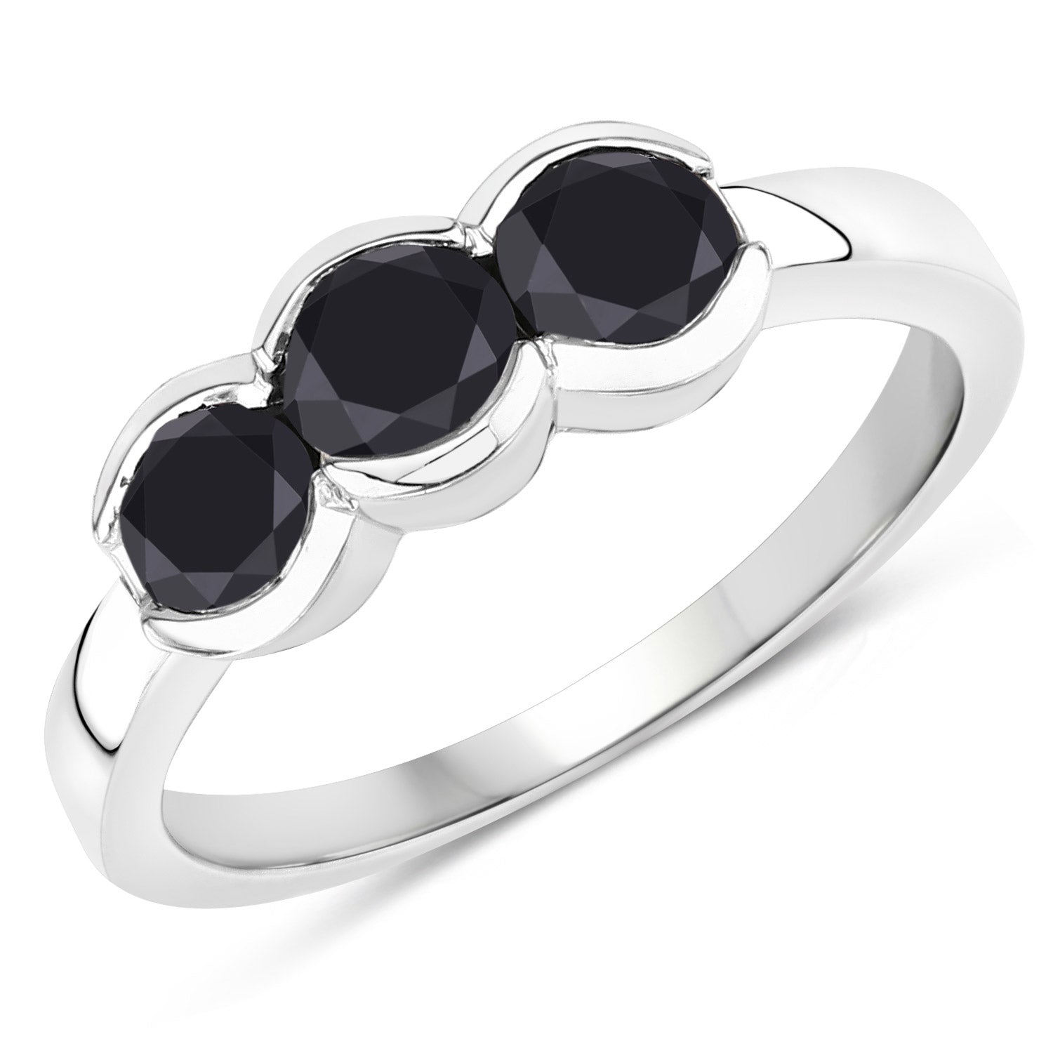 1.22 Carat Genuine Black Diamond .925 Sterling Silver Ring on sale at MyriadMart